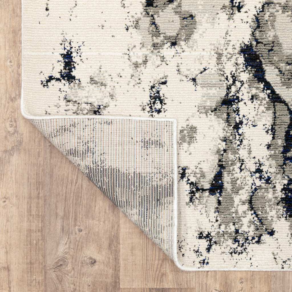2' X 3' Gray and Black Abstract Power Loom Area Rug - Image 5