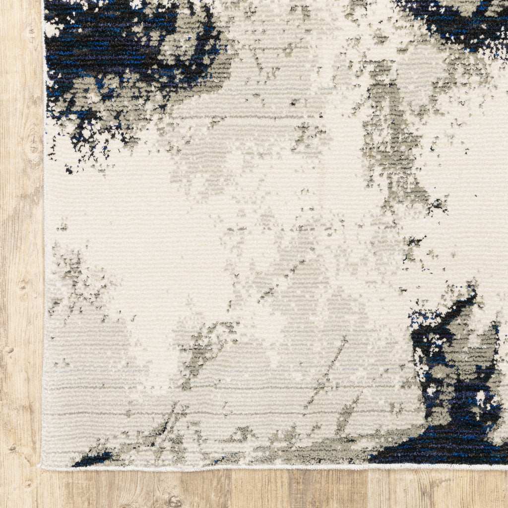 2' X 3' Gray and Black Abstract Power Loom Area Rug - Image 6