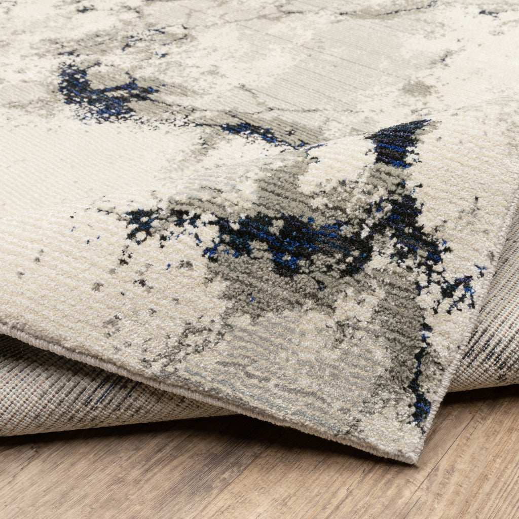 2' X 3' Gray and Black Abstract Power Loom Area Rug - Image 7