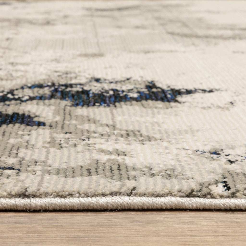 2' X 3' Gray and Black Abstract Power Loom Area Rug - Image 8
