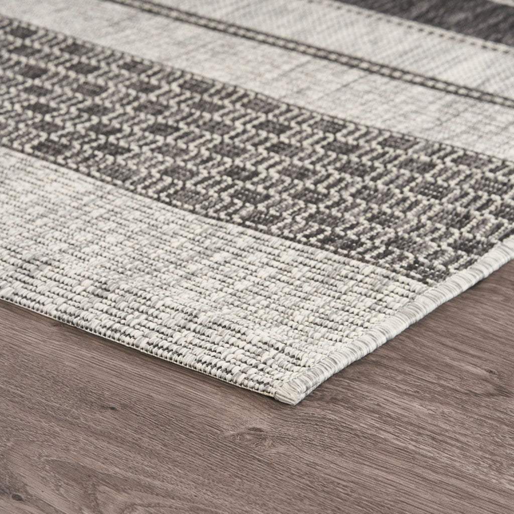 2' X 3' Gray And Black Indoor Outdoor Area Rug - Image 2
