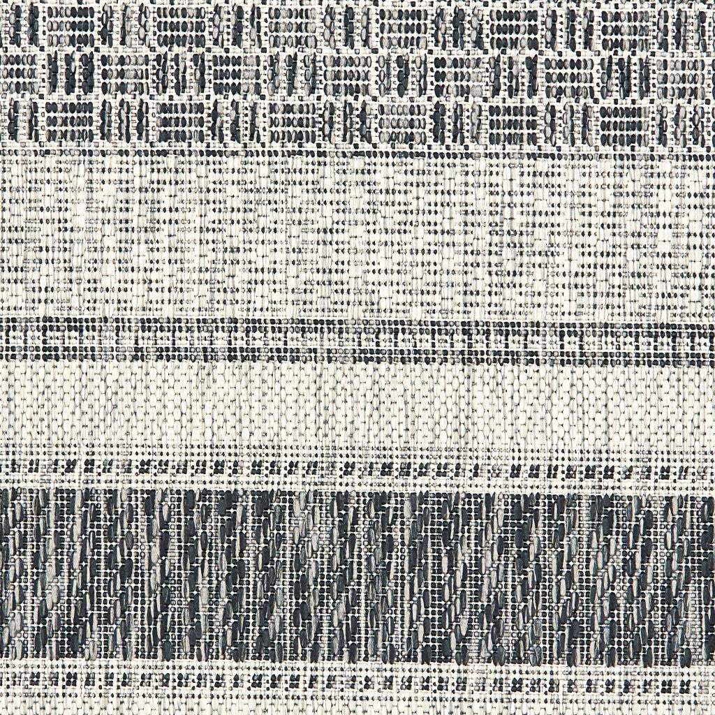 2' X 3' Gray And Black Indoor Outdoor Area Rug - Image 5