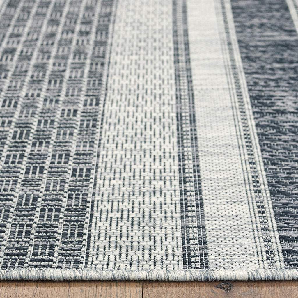 2' X 3' Gray And Black Indoor Outdoor Area Rug - Image 6