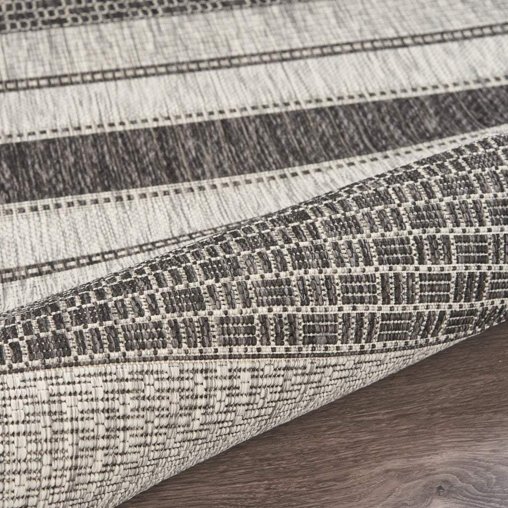 2' X 3' Gray And Black Indoor Outdoor Area Rug - Image 7