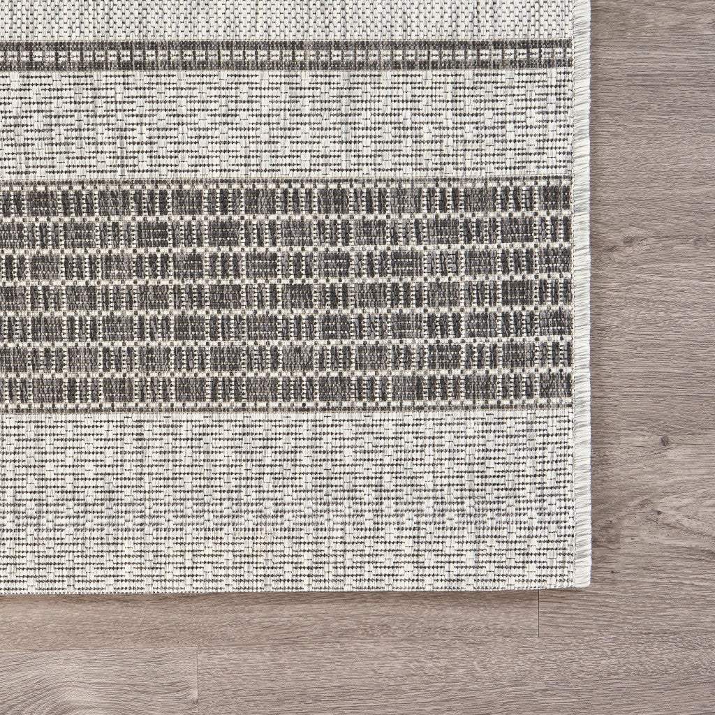 2' X 3' Gray And Black Indoor Outdoor Area Rug - Image 8