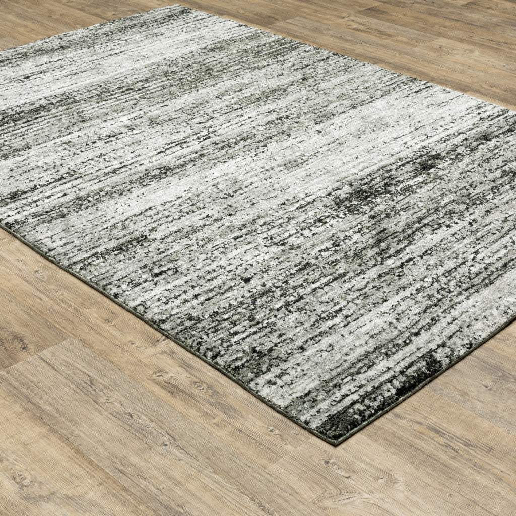 2' X 3' Gray and Ivory Abstract Power Loom Area Rug - Image 8