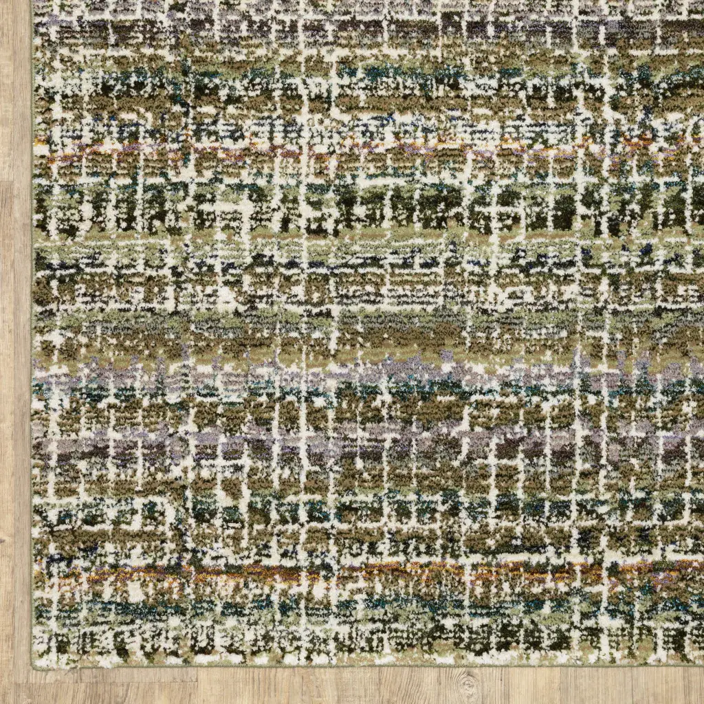 2' X 3' Gray and Ivory Abstract Power Loom Area Rug - Image 3