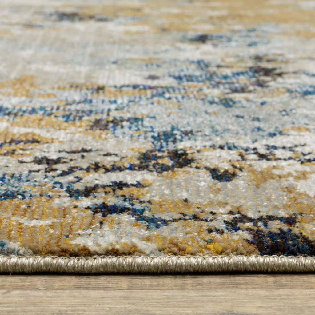 2' X 3' Gray and Ivory Abstract Power Loom Area Rug - Image 7