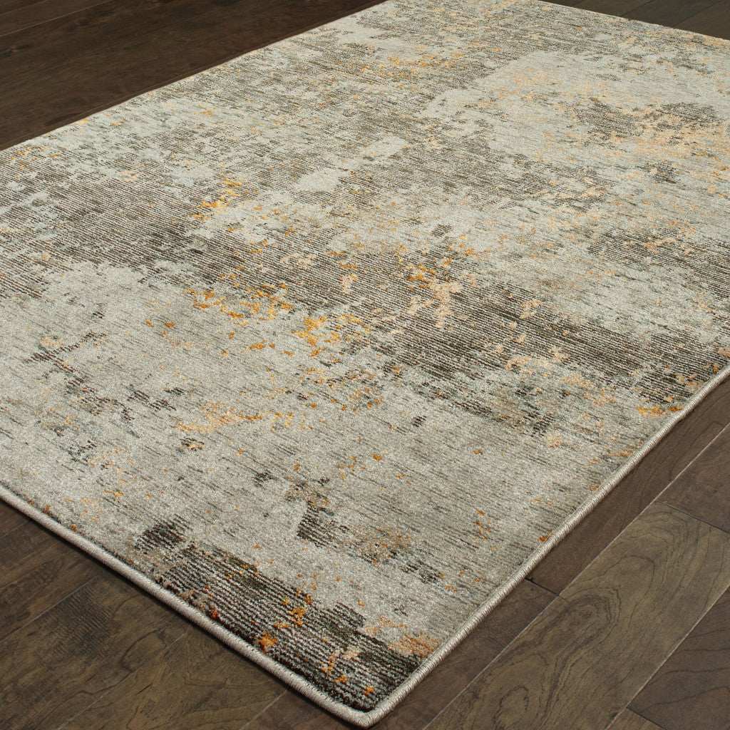 2' X 3' Gray and Ivory Abstract Power Loom Area Rug - Image 4