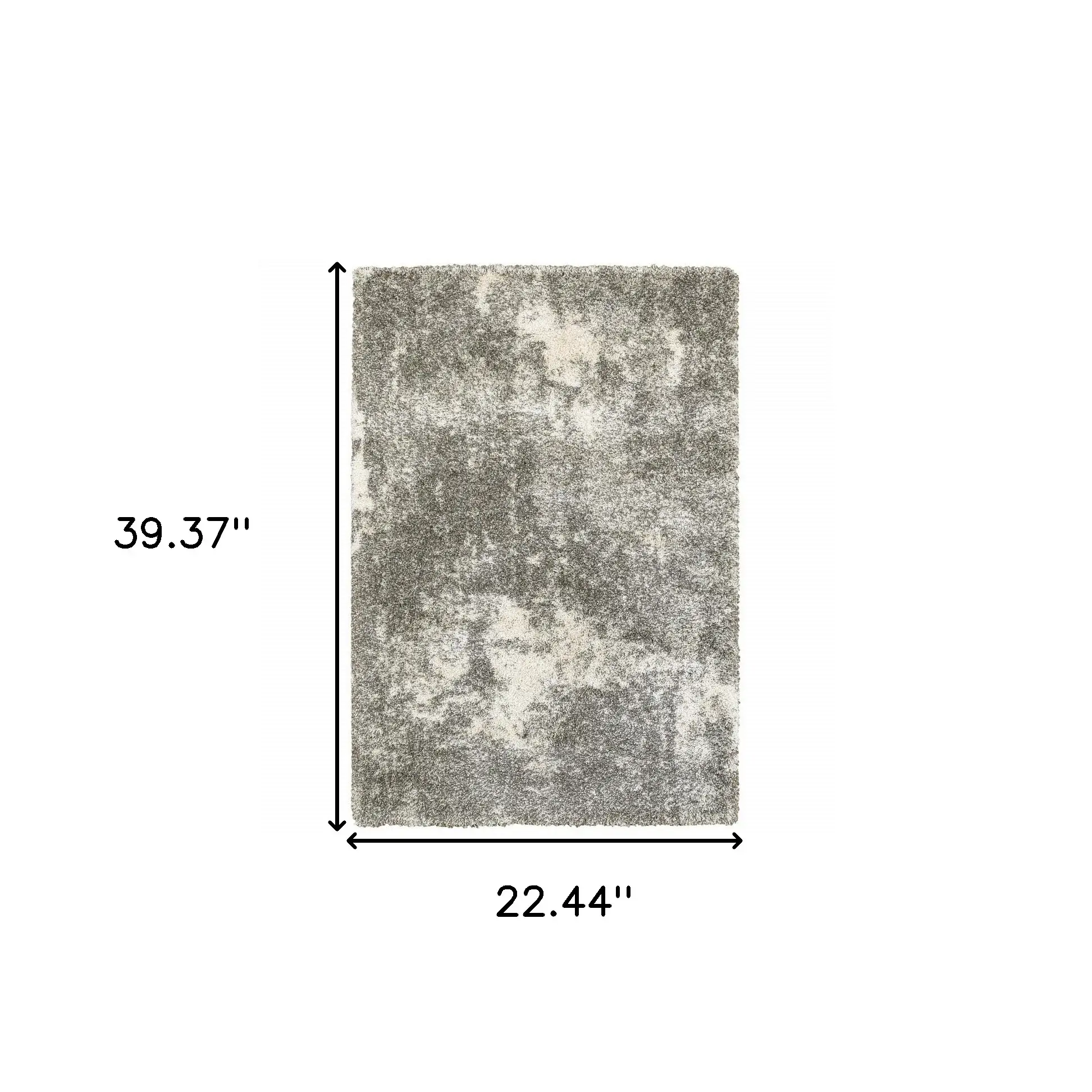 2' X 3' Gray And Ivory Distressed Abstract Scatter Rug - Image 3