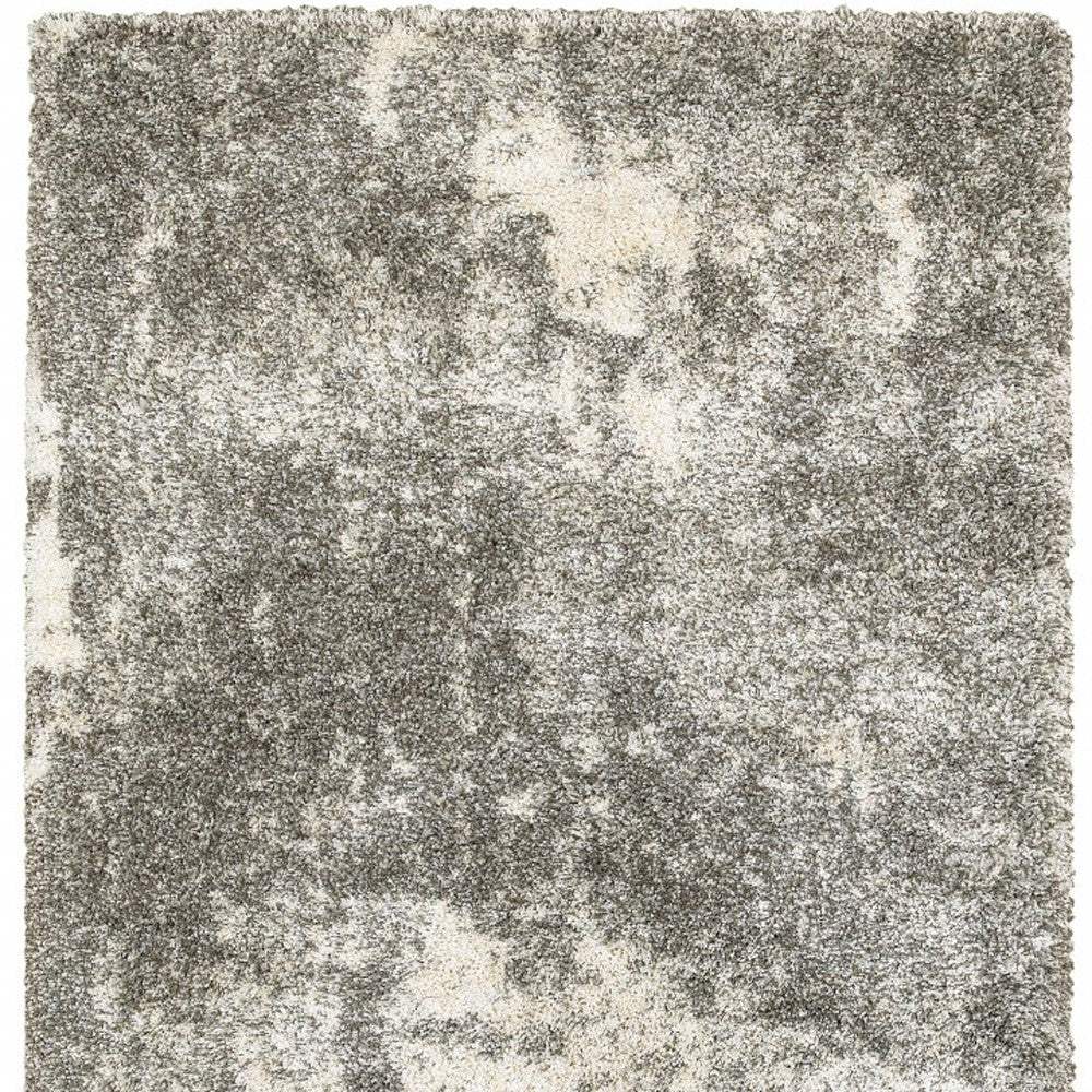 2' X 3' Gray And Ivory Distressed Abstract Scatter Rug - Image 5
