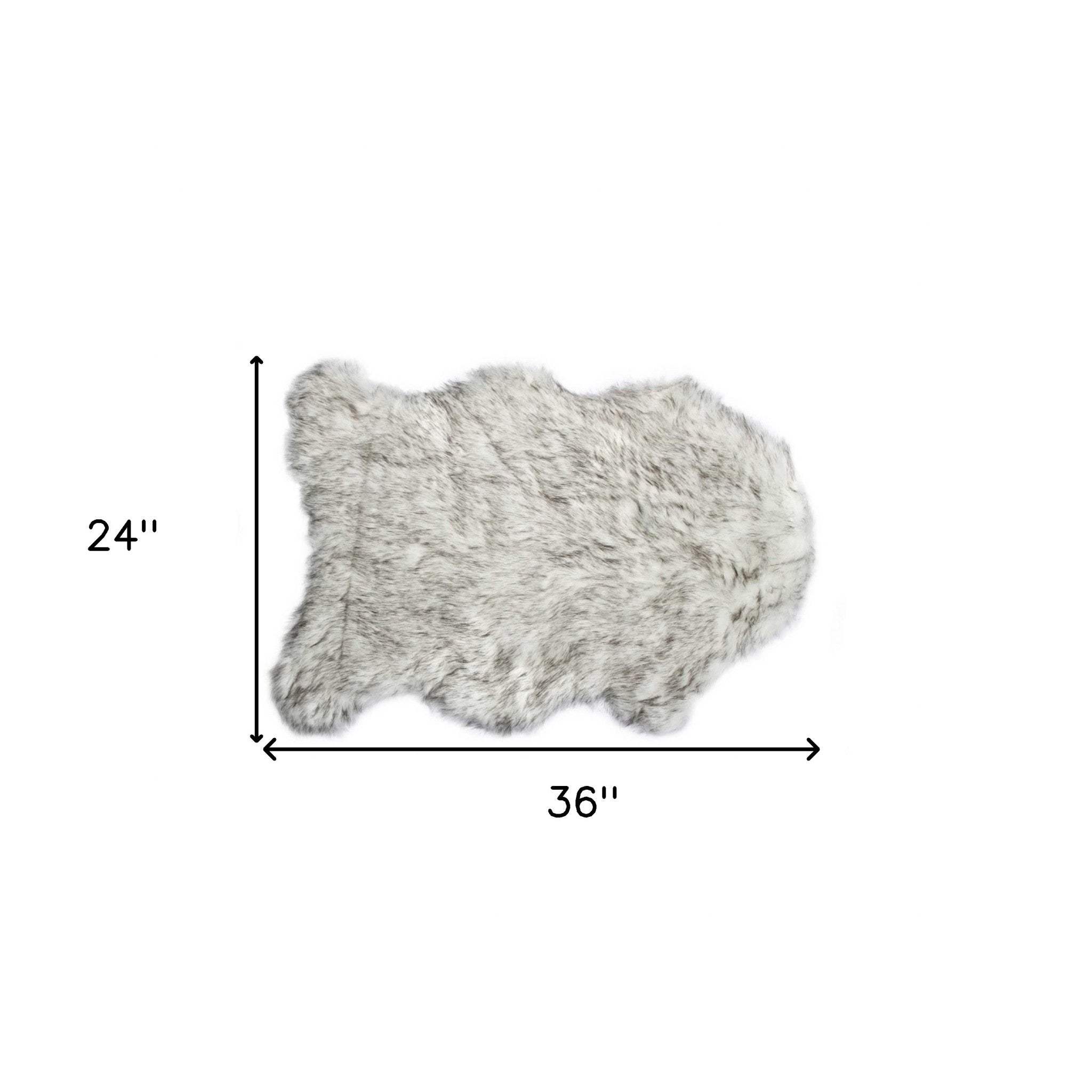 2' X 3' Gray Faux Sheepskin Shag Washable Area Rug - Image 3