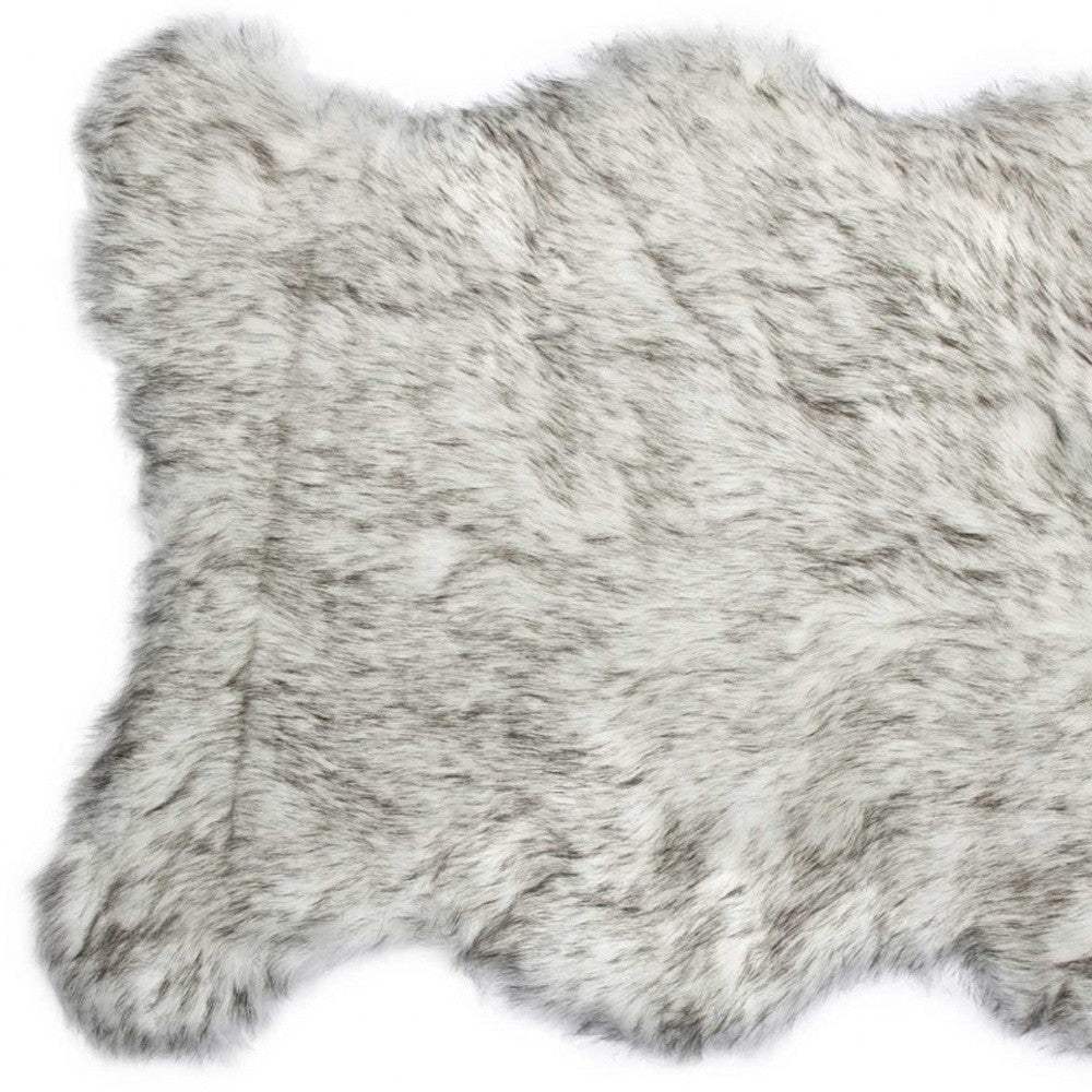 2' X 3' Gray Faux Sheepskin Shag Washable Area Rug - Image 4