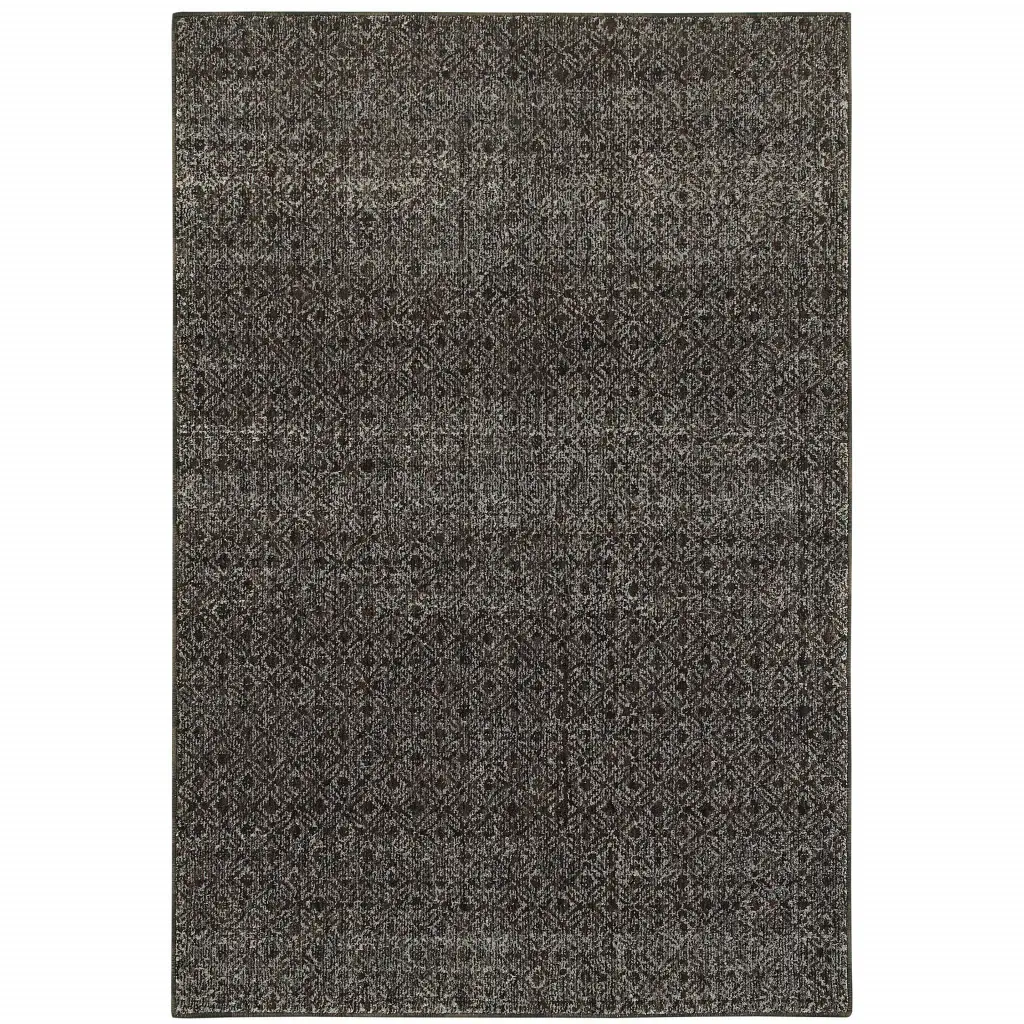 2' X 3' Gray Geometric Power Loom Area Rug