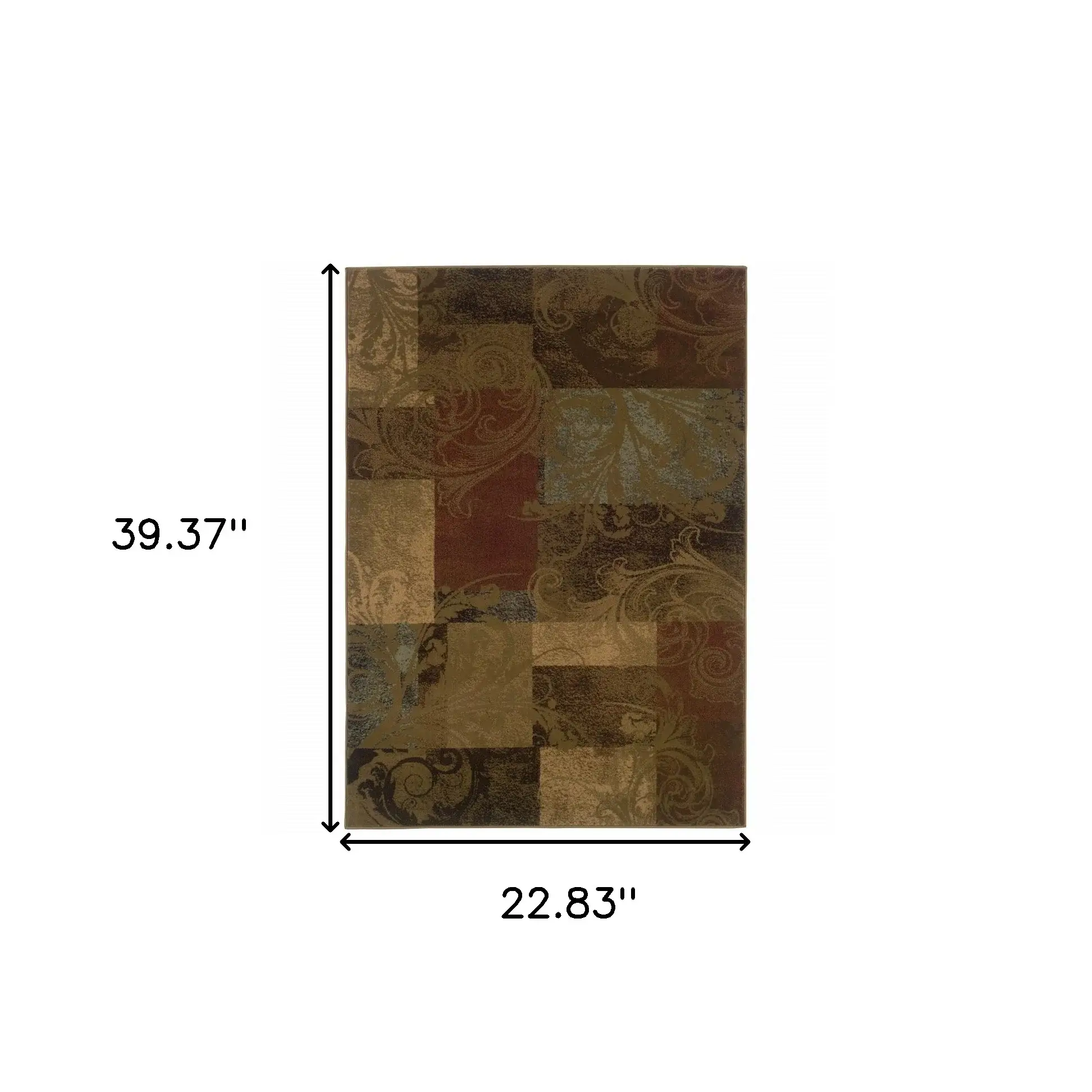 2' X 3' Green And Red Geometric Power Loom Stain Resistant Area Rug - Image 3