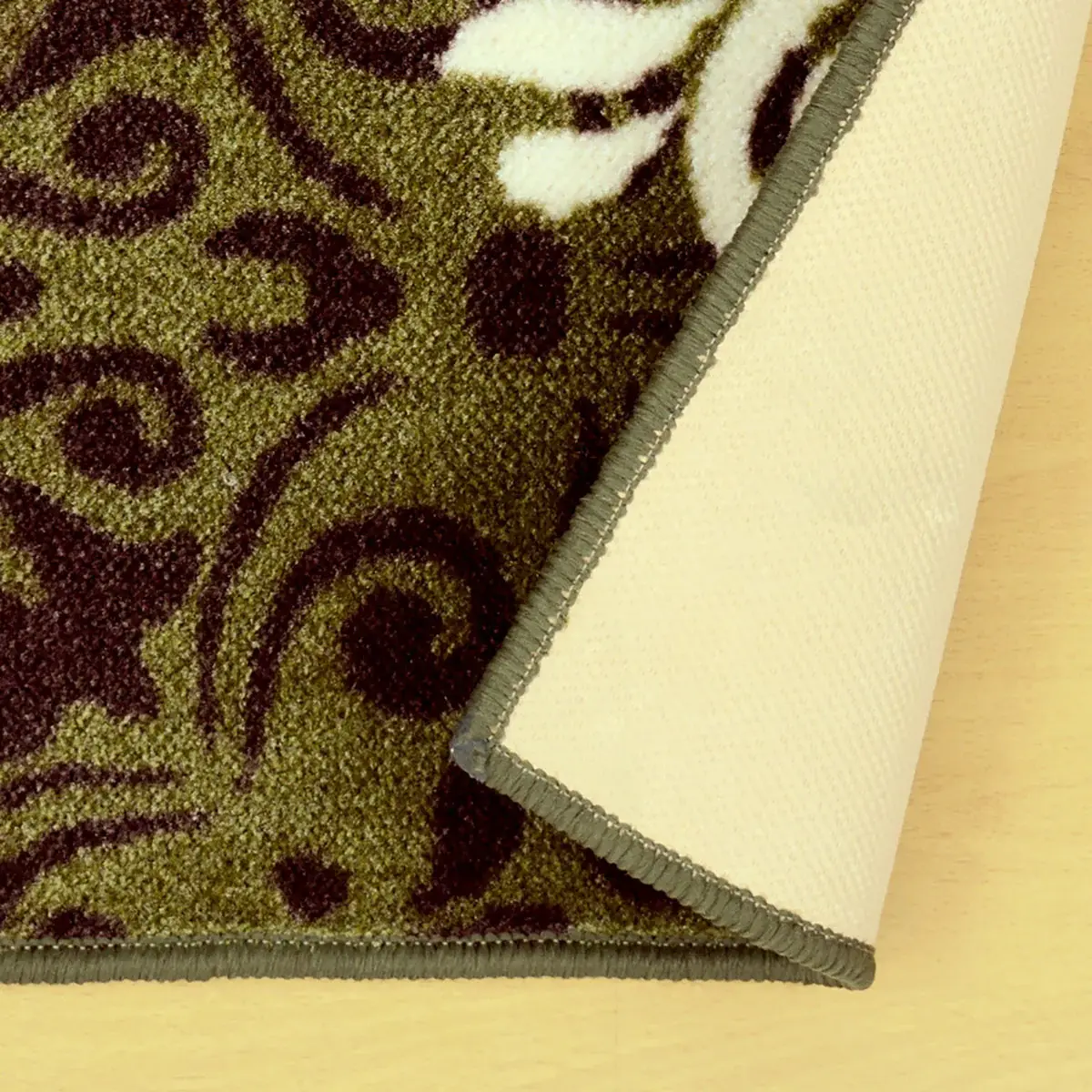 2' X 3' Greens And Browns Floral Power Loom Non Skid Area Rug - Image 3