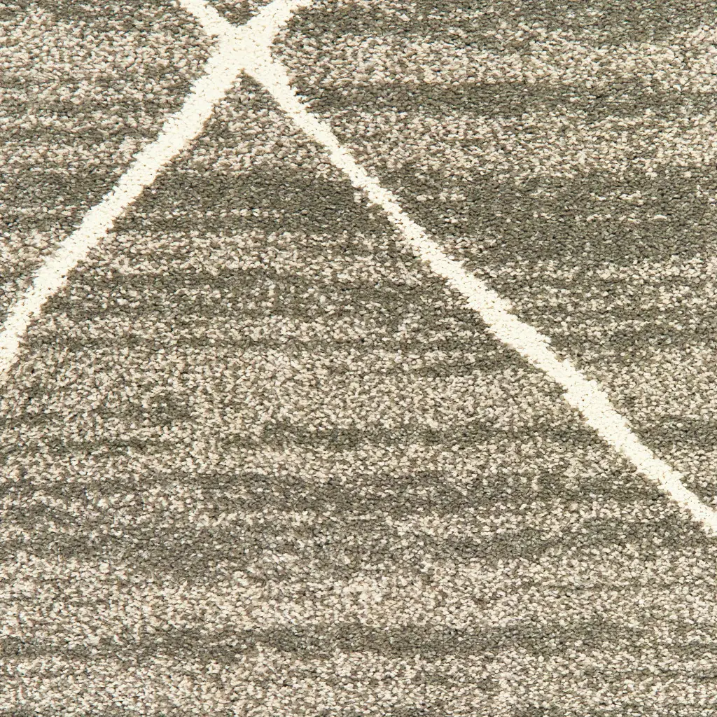2' X 3' Grey And Ivory Geometric Power Loom Stain Resistant Area Rug - Image 2