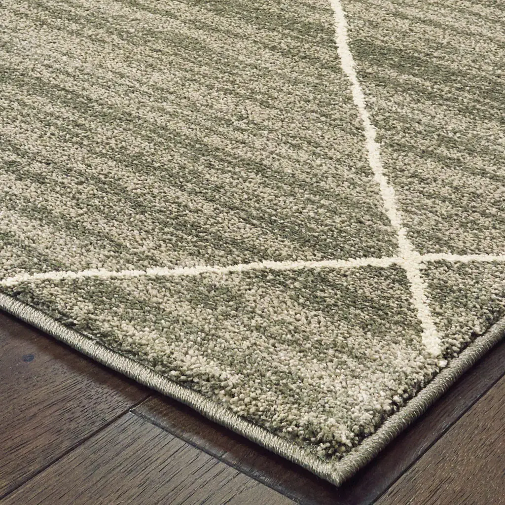 2' X 3' Grey And Ivory Geometric Power Loom Stain Resistant Area Rug - Image 3