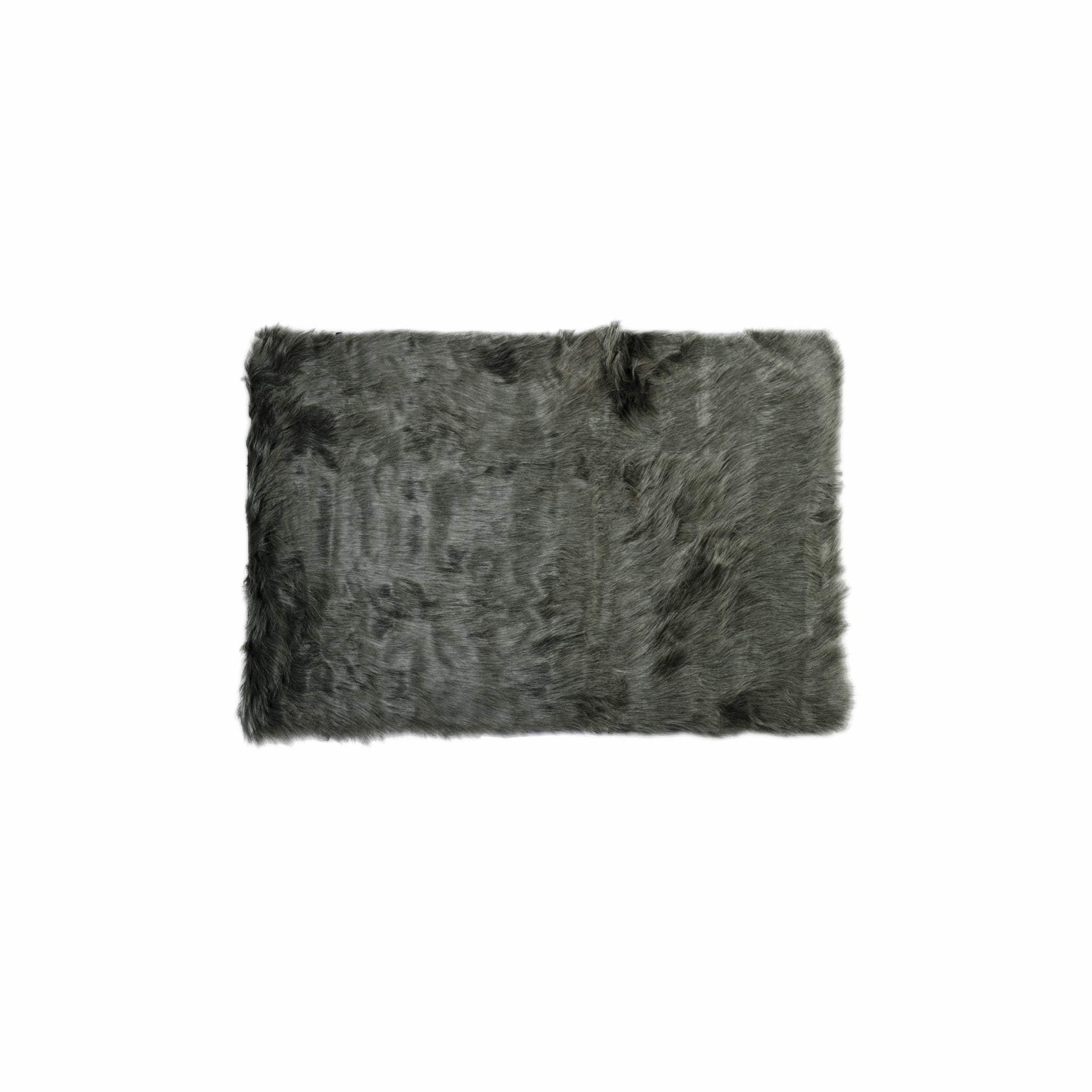 2' X 3' Grey Faux Fur Animal Print Area Rug - Image 2