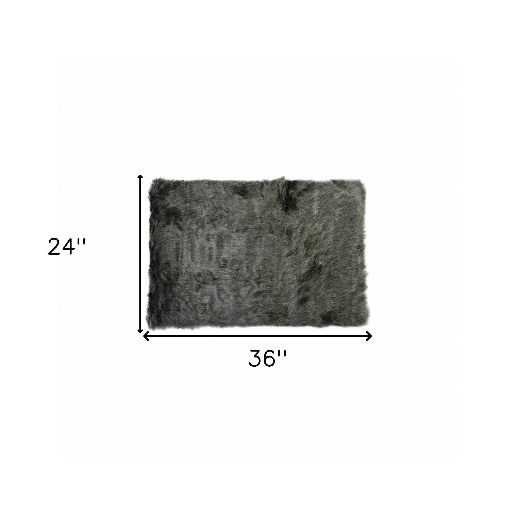 2' X 3' Grey Faux Fur Animal Print Area Rug - Image 3
