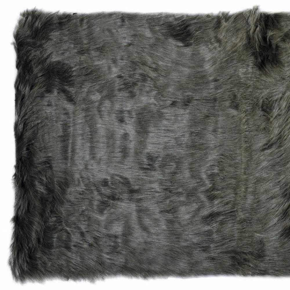 2' X 3' Grey Faux Fur Animal Print Area Rug - Image 5