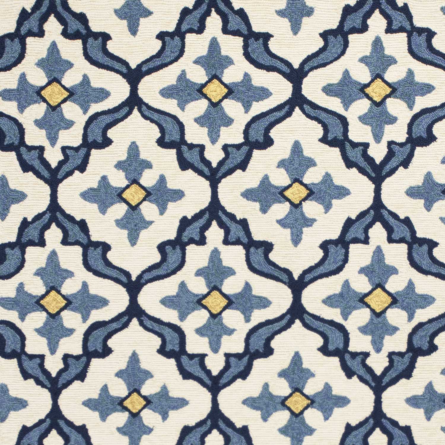2' X 3' Ivory and Blue Moroccan Handmade Indoor Outdoor Area Rug - Image 9