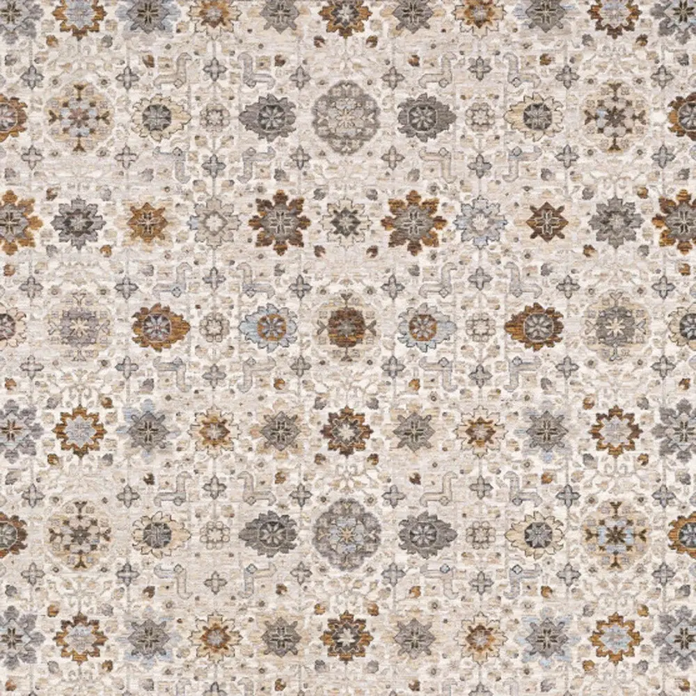2' X 3' Ivory And Gold Oriental Power Loom Stain Resistant Area Rug With Fringe - Image 6
