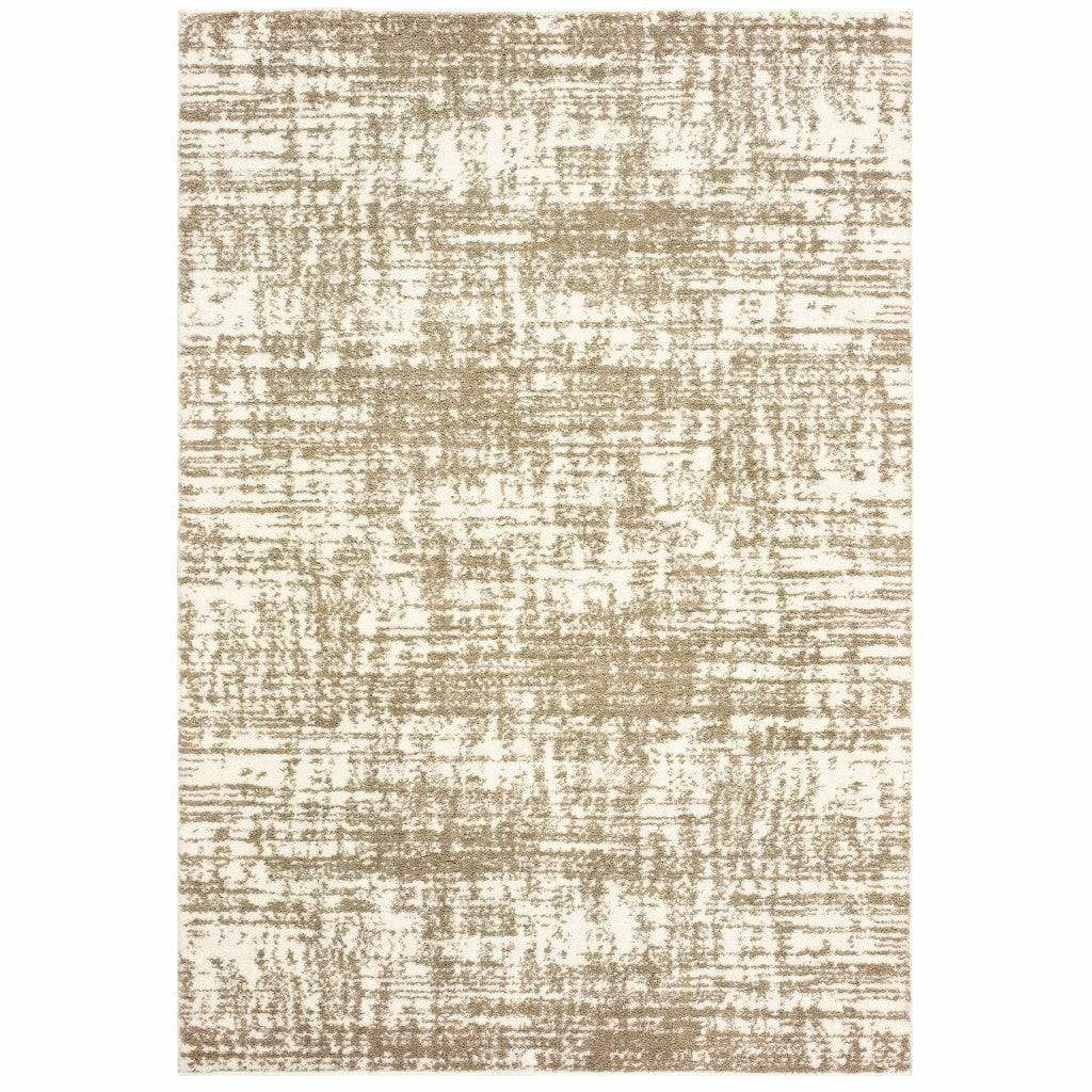 2' X 3' Ivory And Gray Abstract Strokes Scatter Rug - Image 2