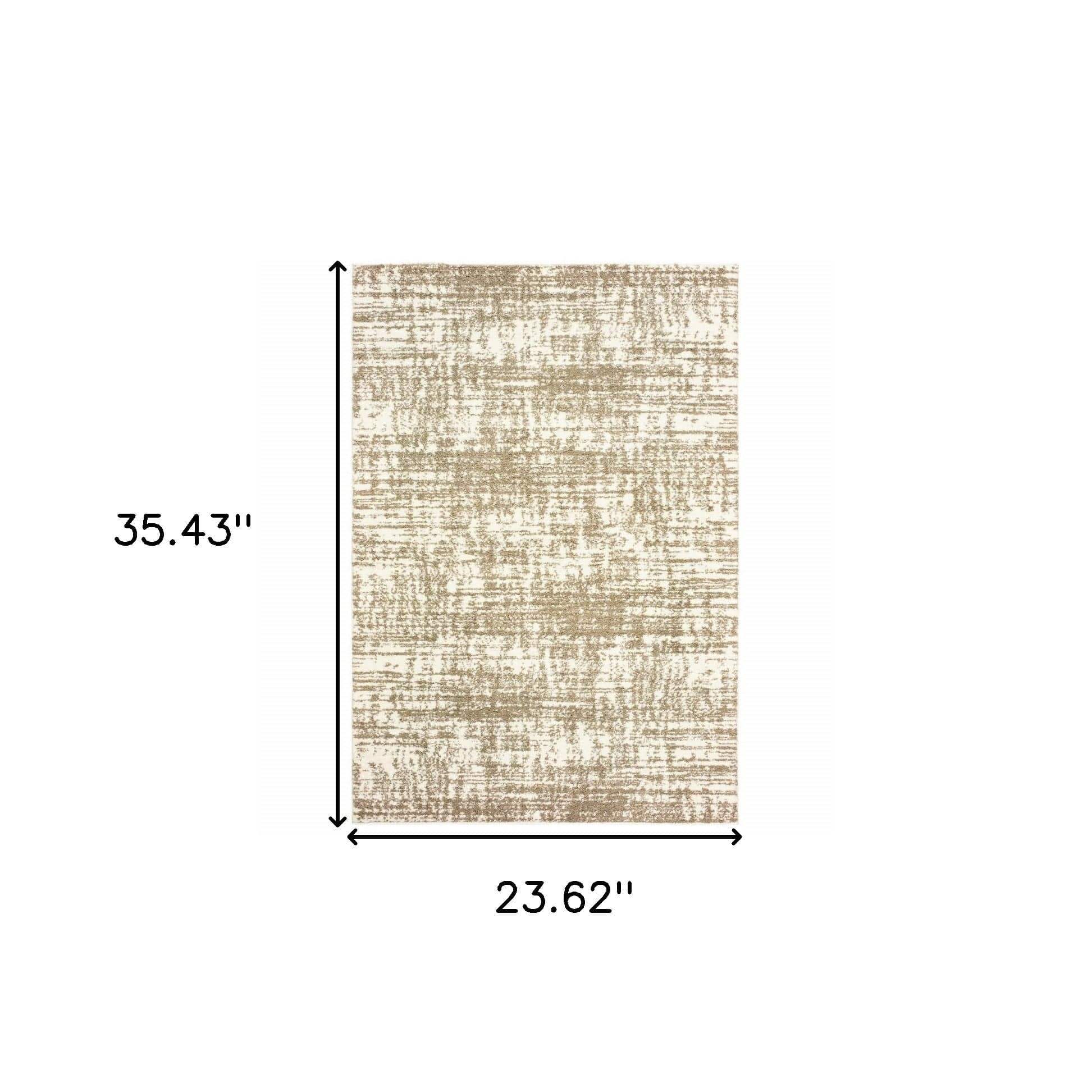 2' X 3' Ivory And Gray Abstract Strokes Scatter Rug - Image 3