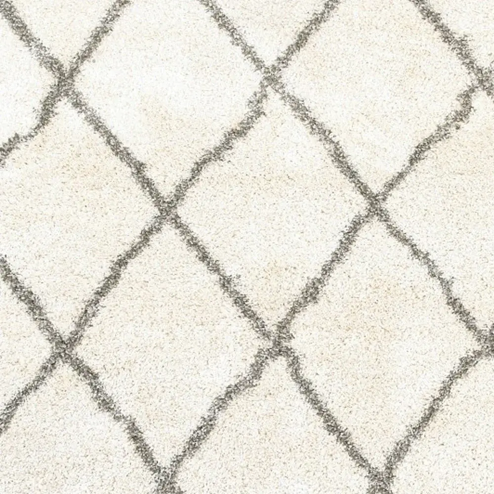 2' X 3' Ivory And Gray Geometric Lattice Scatter Rug - Image 5