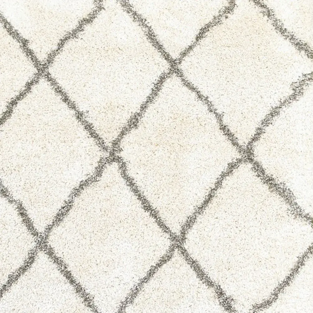 2' X 3' Ivory And Gray Geometric Lattice Scatter Rug - Image 8