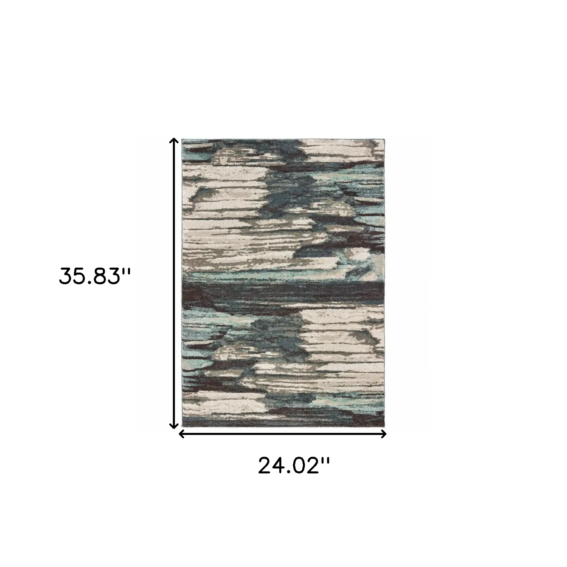 2' X 3' Ivory Blue Gray Abstract Layers Indoor Accent Rug - Image 3