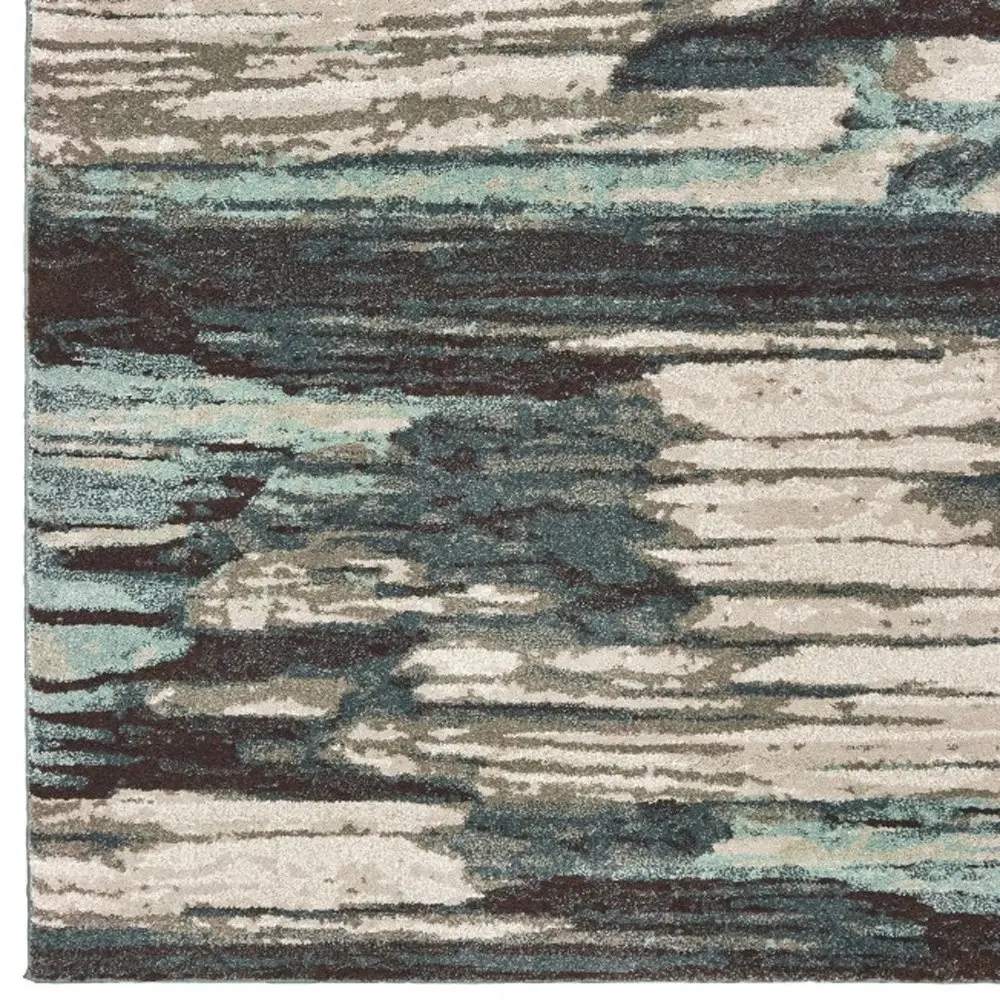 2' X 3' Ivory Blue Gray Abstract Layers Indoor Accent Rug - Image 4