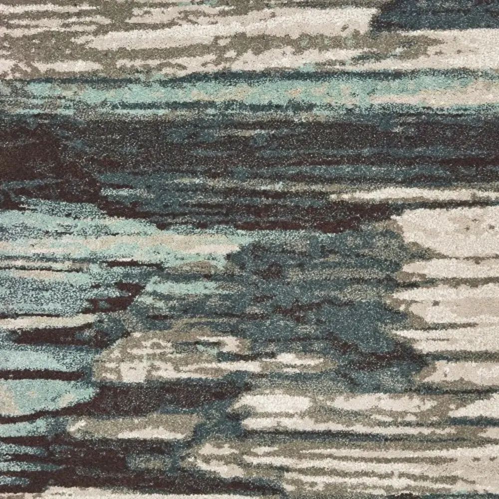 2' X 3' Ivory Blue Gray Abstract Layers Indoor Accent Rug - Image 6