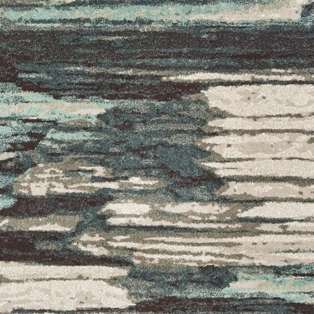 2' X 3' Ivory Blue Gray Abstract Layers Indoor Accent Rug - Image 8