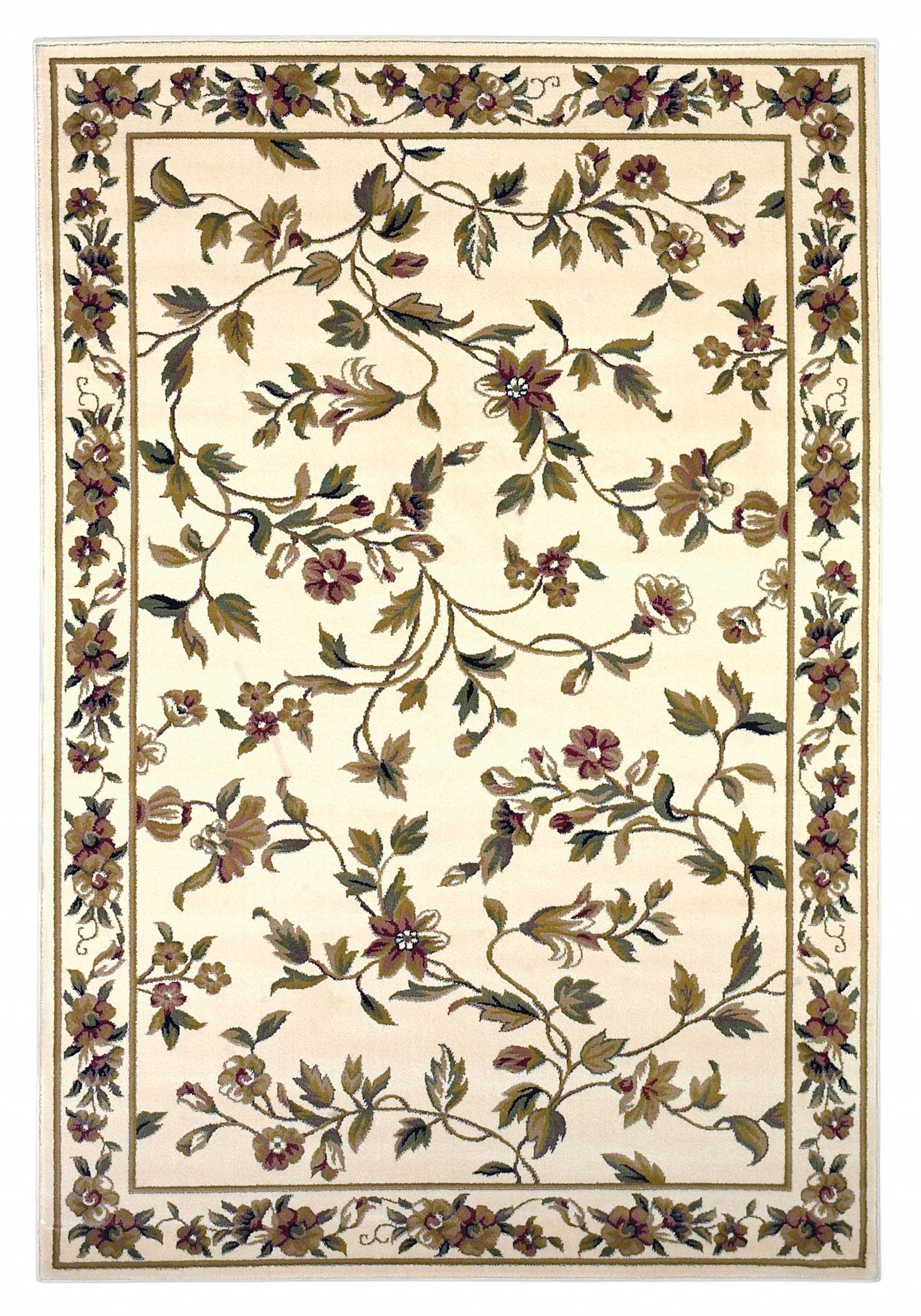 2' X 3' Ivory Machine Woven Floral Vines Indoor Accent Rug - Image 2