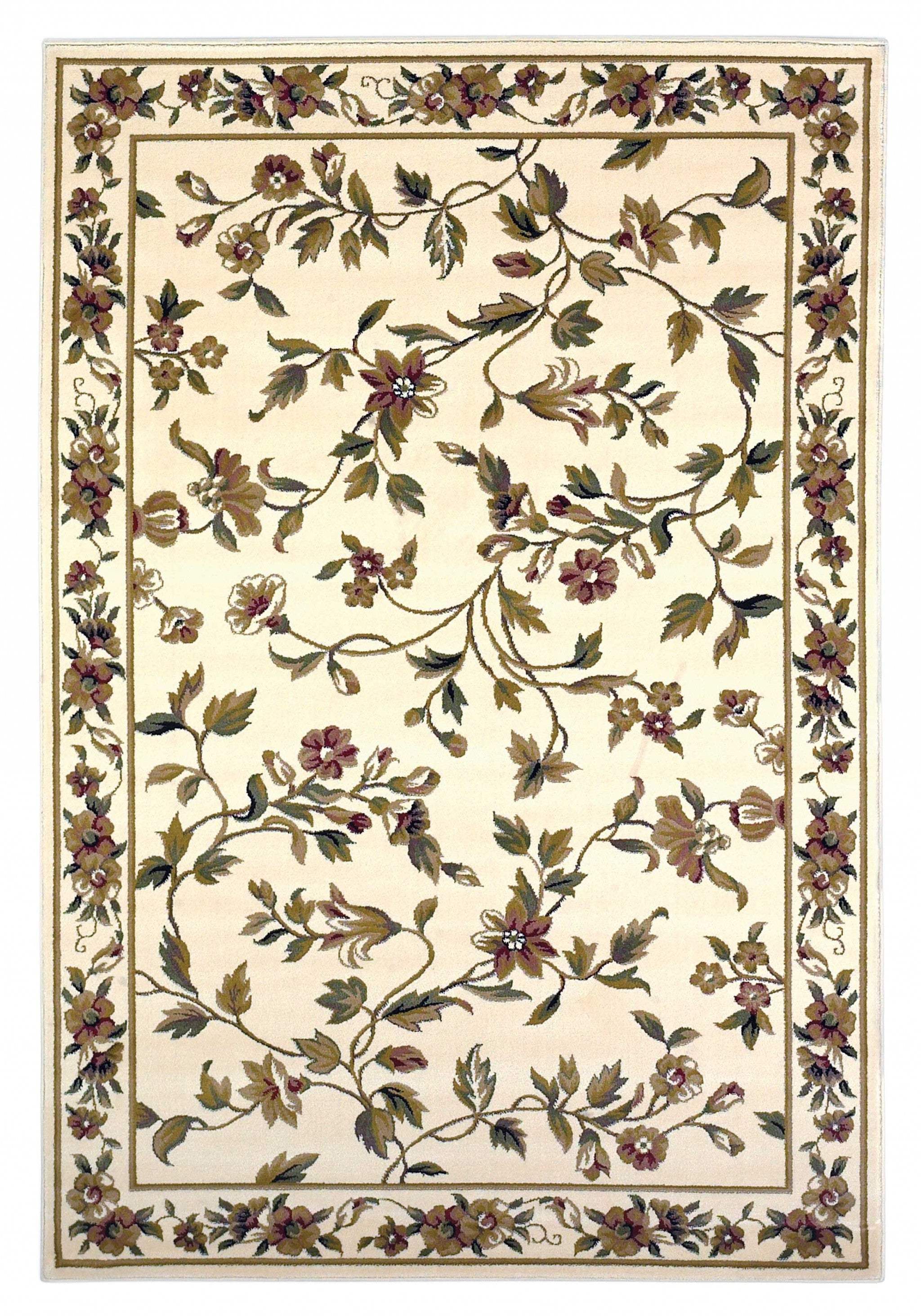 2' X 3' Ivory Machine Woven Floral Vines Indoor Accent Rug - Image 4