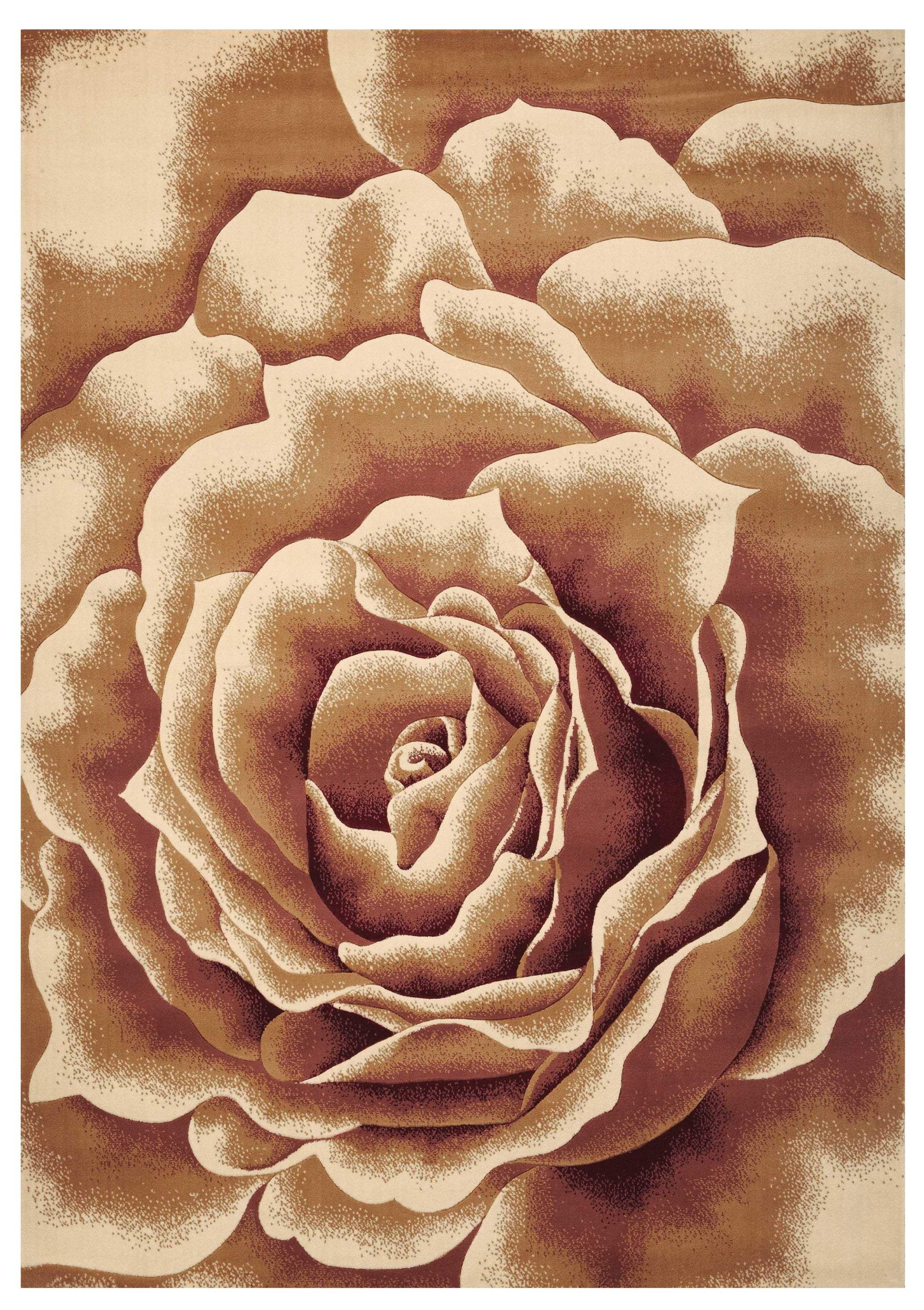 2' X 3' Ivory Machine Woven Hand Carved Oversized Floral Indoor Accent Rug - Image 2