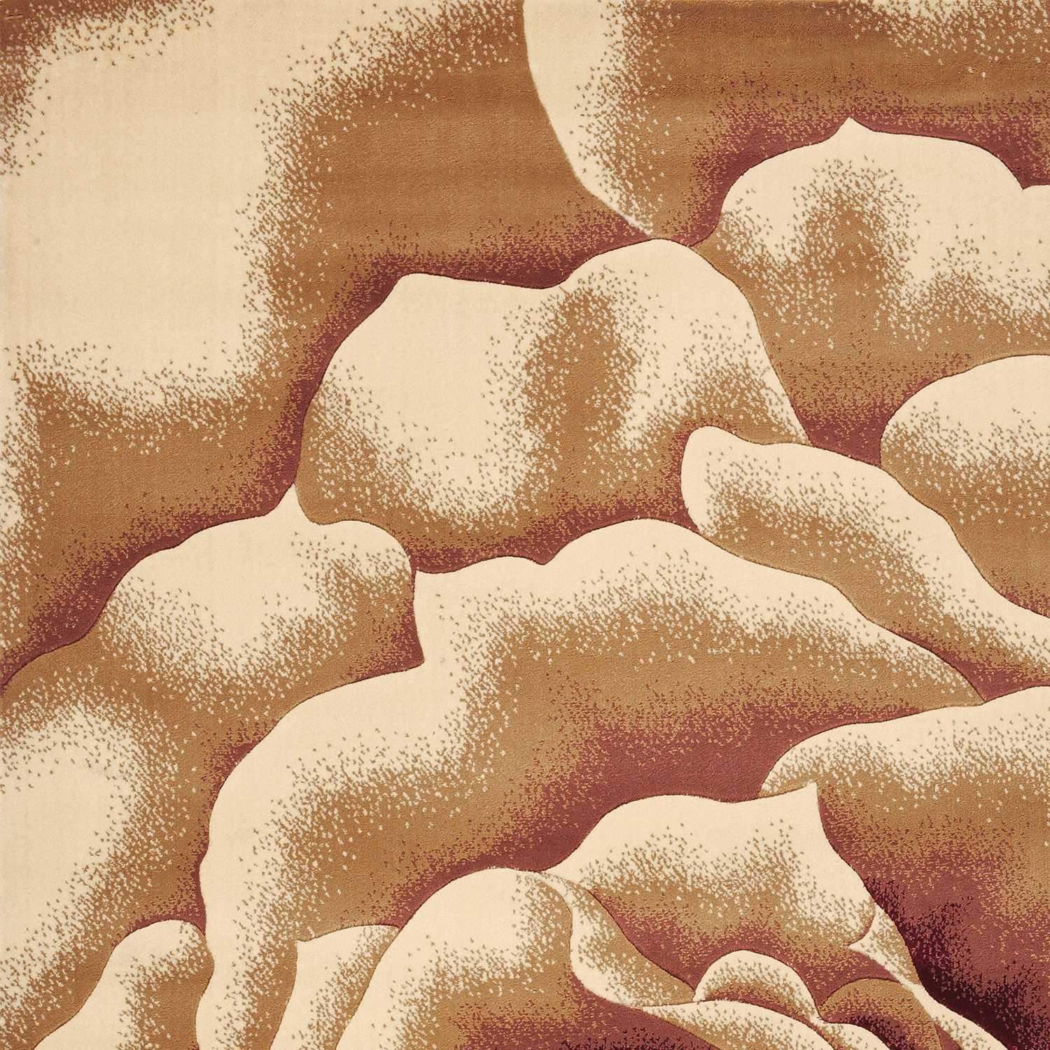 2' X 3' Ivory Machine Woven Hand Carved Oversized Floral Indoor Accent Rug - Image 7