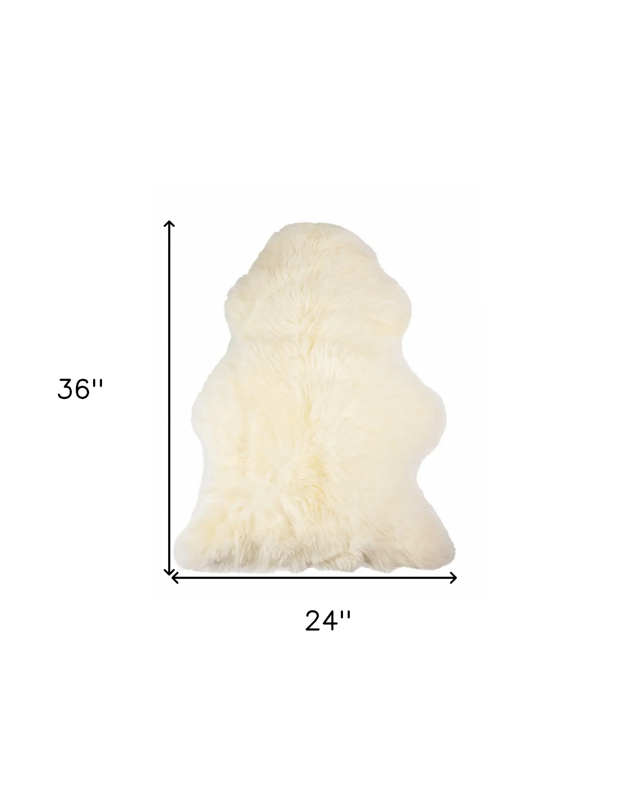 2' X 3' Ivory New Zealand Natural Sheepskin Rug - Image 3