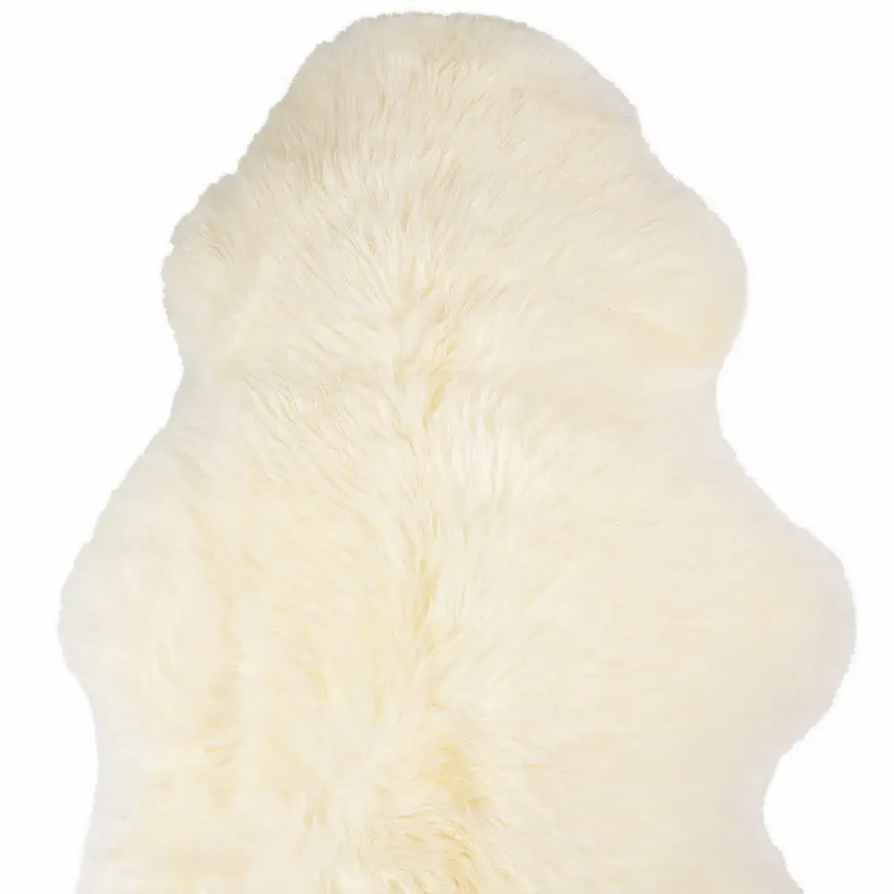 2' X 3' Ivory New Zealand Natural Sheepskin Rug - Image 5