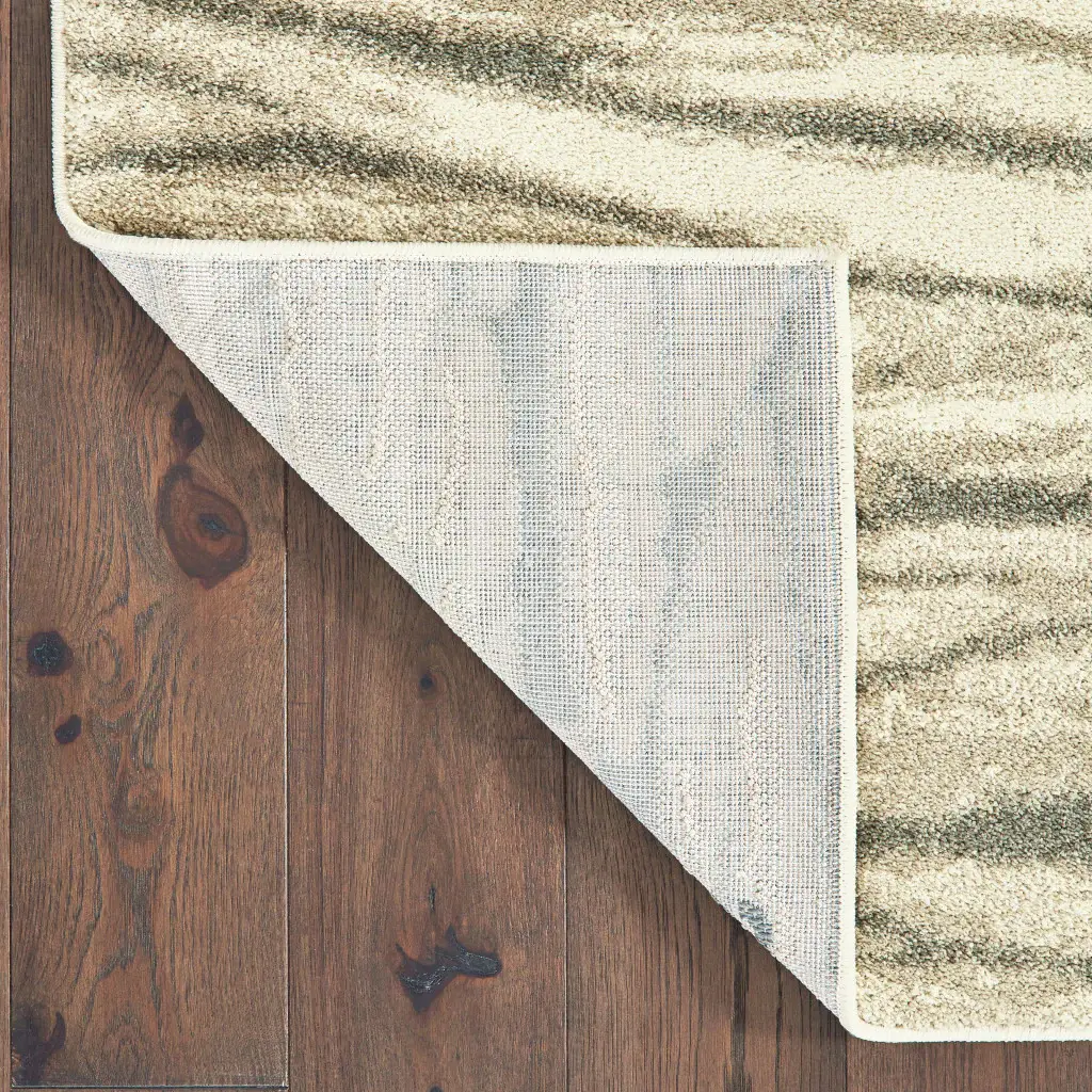 2' X 3' Ivory Sand And Ash Abstract Power Loom Stain Resistant Area Rug - Image 4