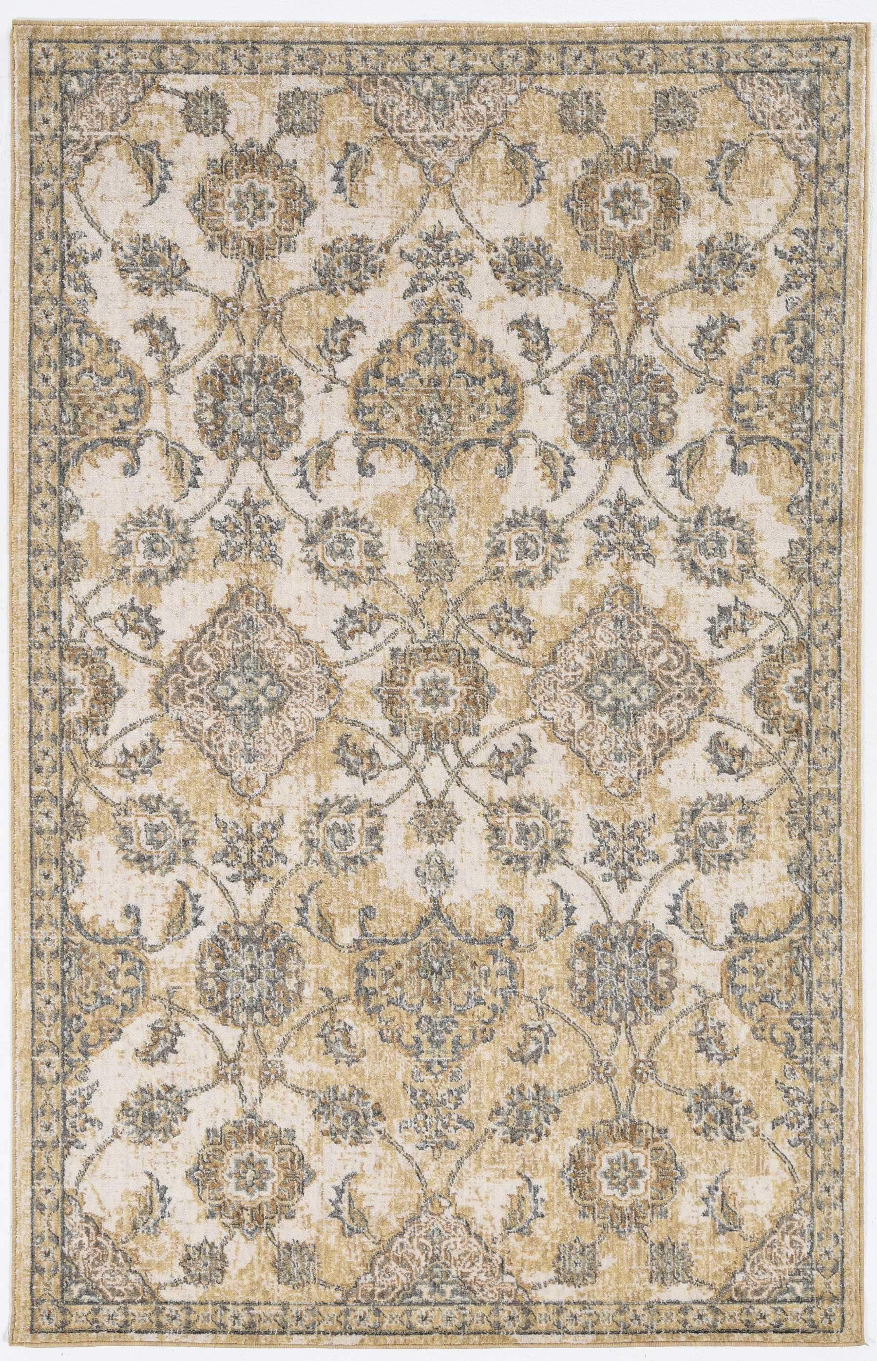 2' X 3' Ivory Wool Floral Vines Area Rug - Image 2