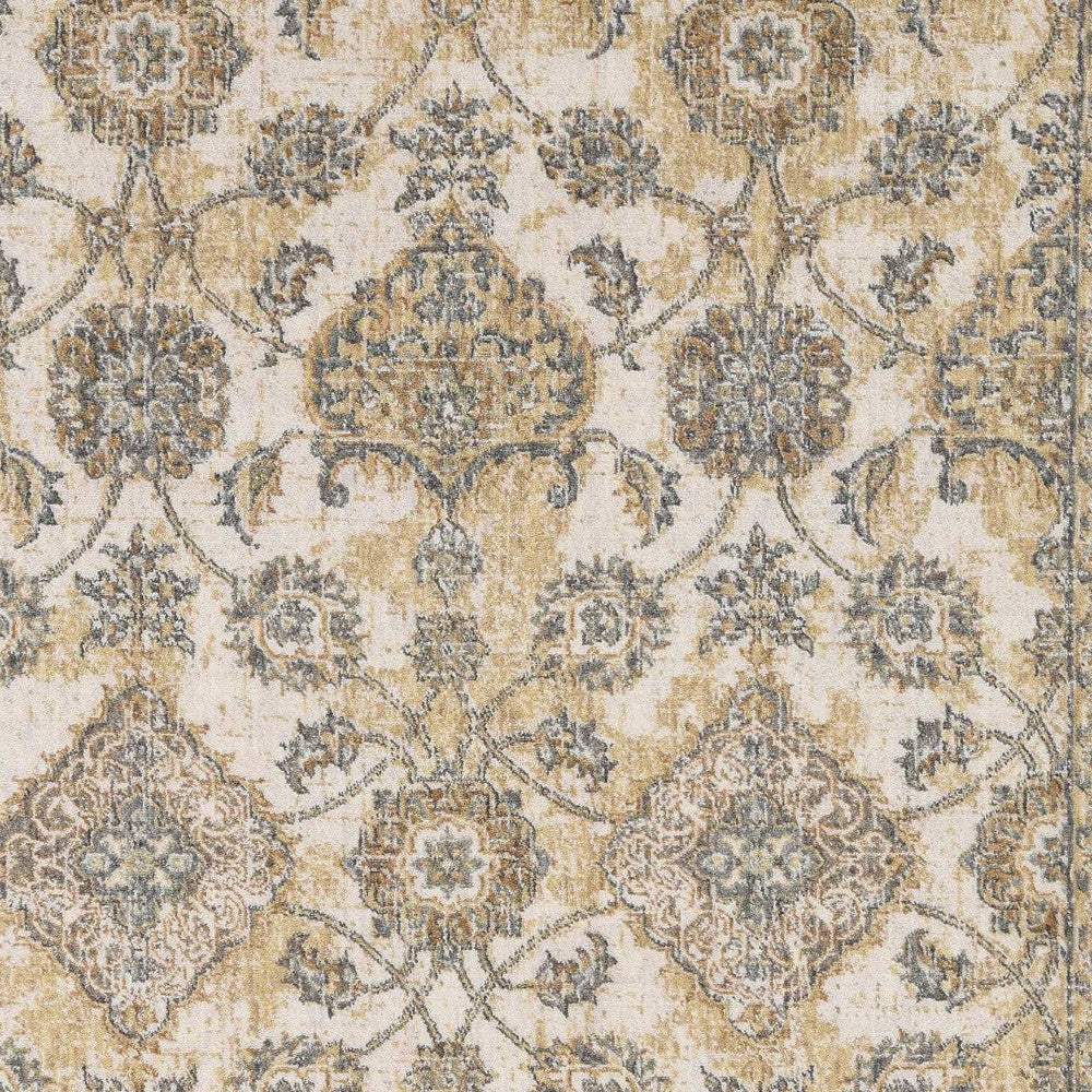 2' X 3' Ivory Wool Floral Vines Area Rug - Image 4