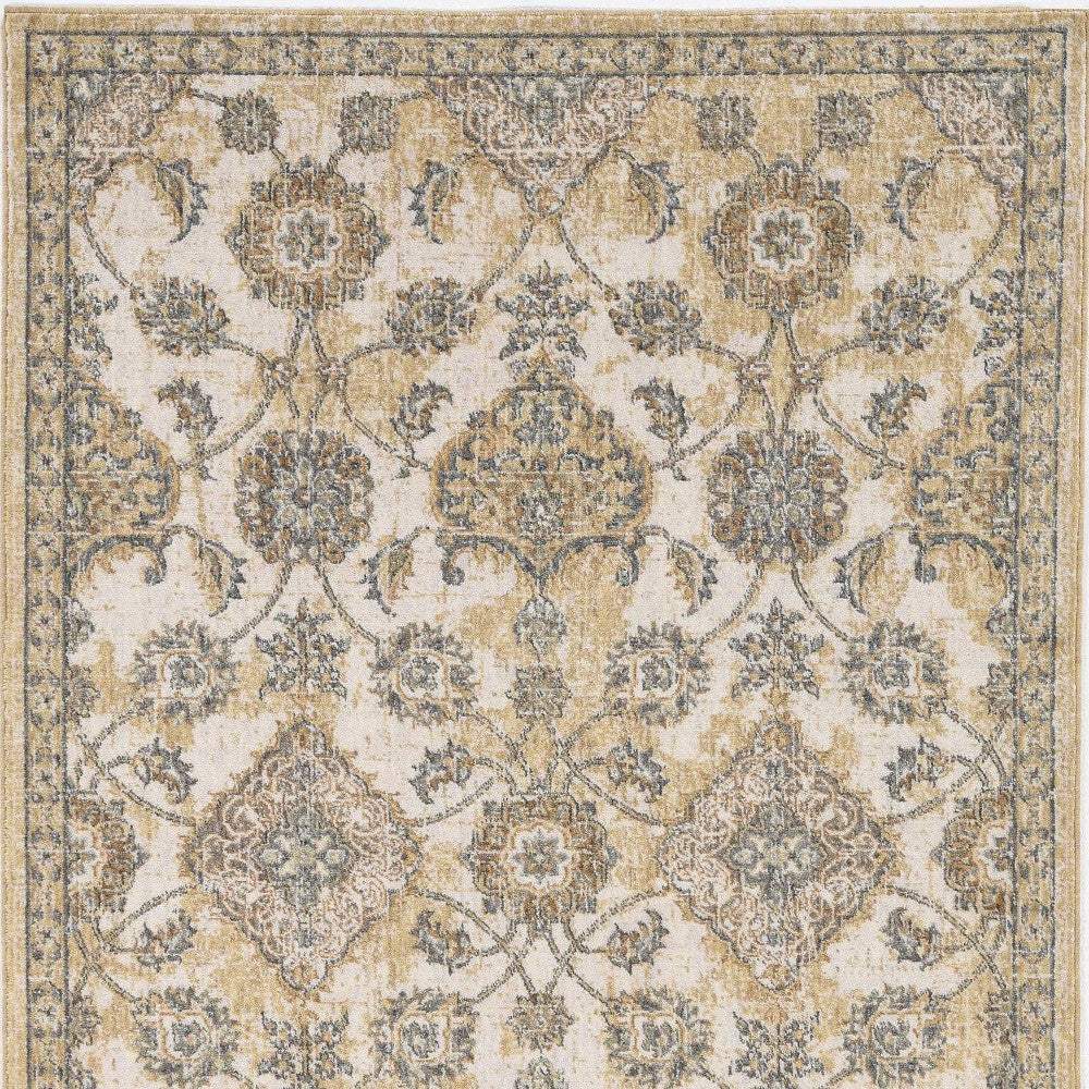 2' X 3' Ivory Wool Floral Vines Area Rug - Image 5