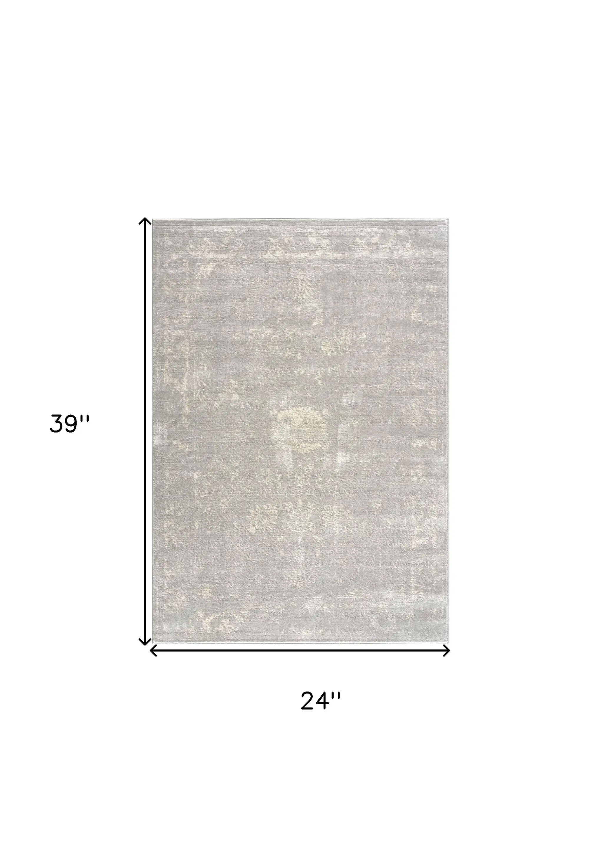2' X 3' Modern Gray Distressed Scatter Rug - Image 3