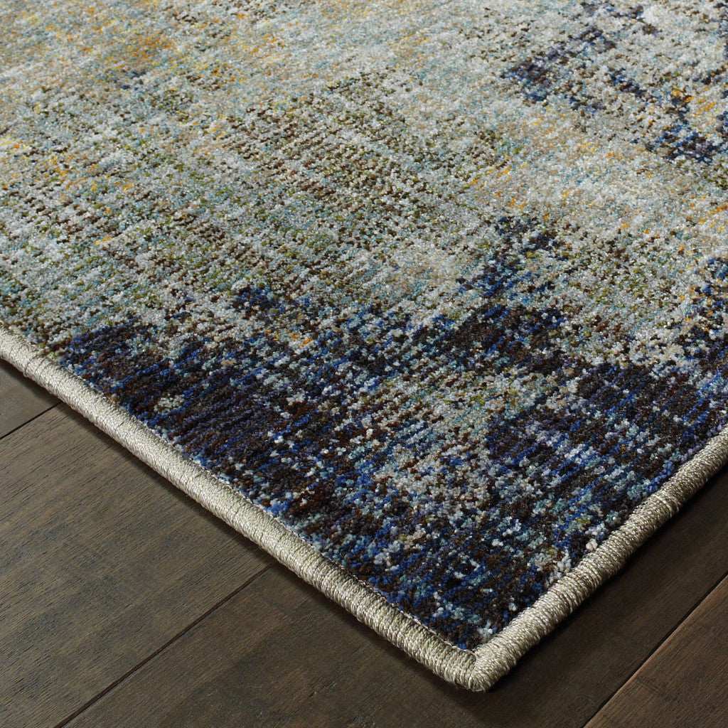 2' X 3' Navy Blue Abstract Power Loom Area Rug - Image 3
