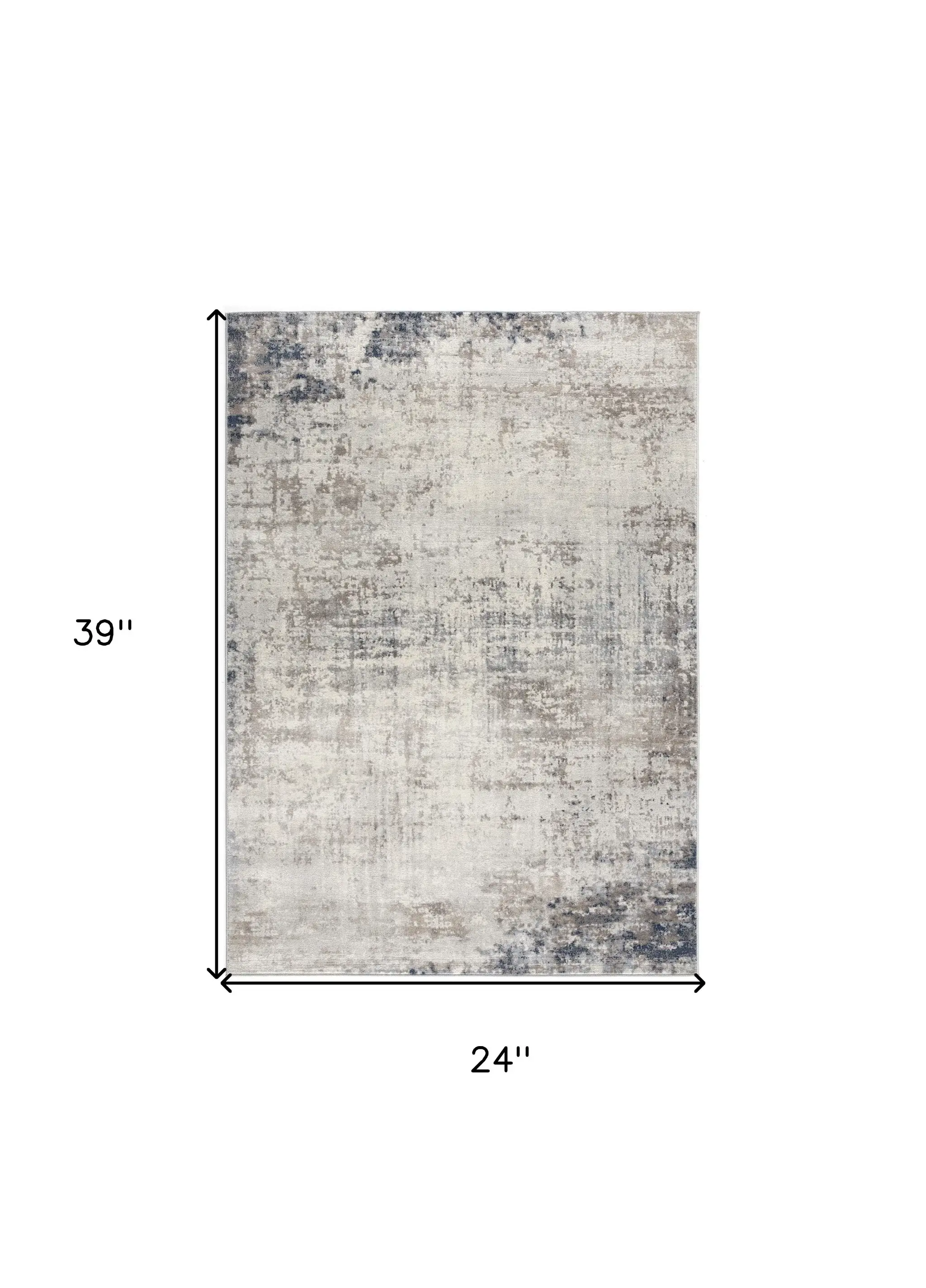 2' X 3' Navy Blue Distressed Striations Scatter Rug - Image 3