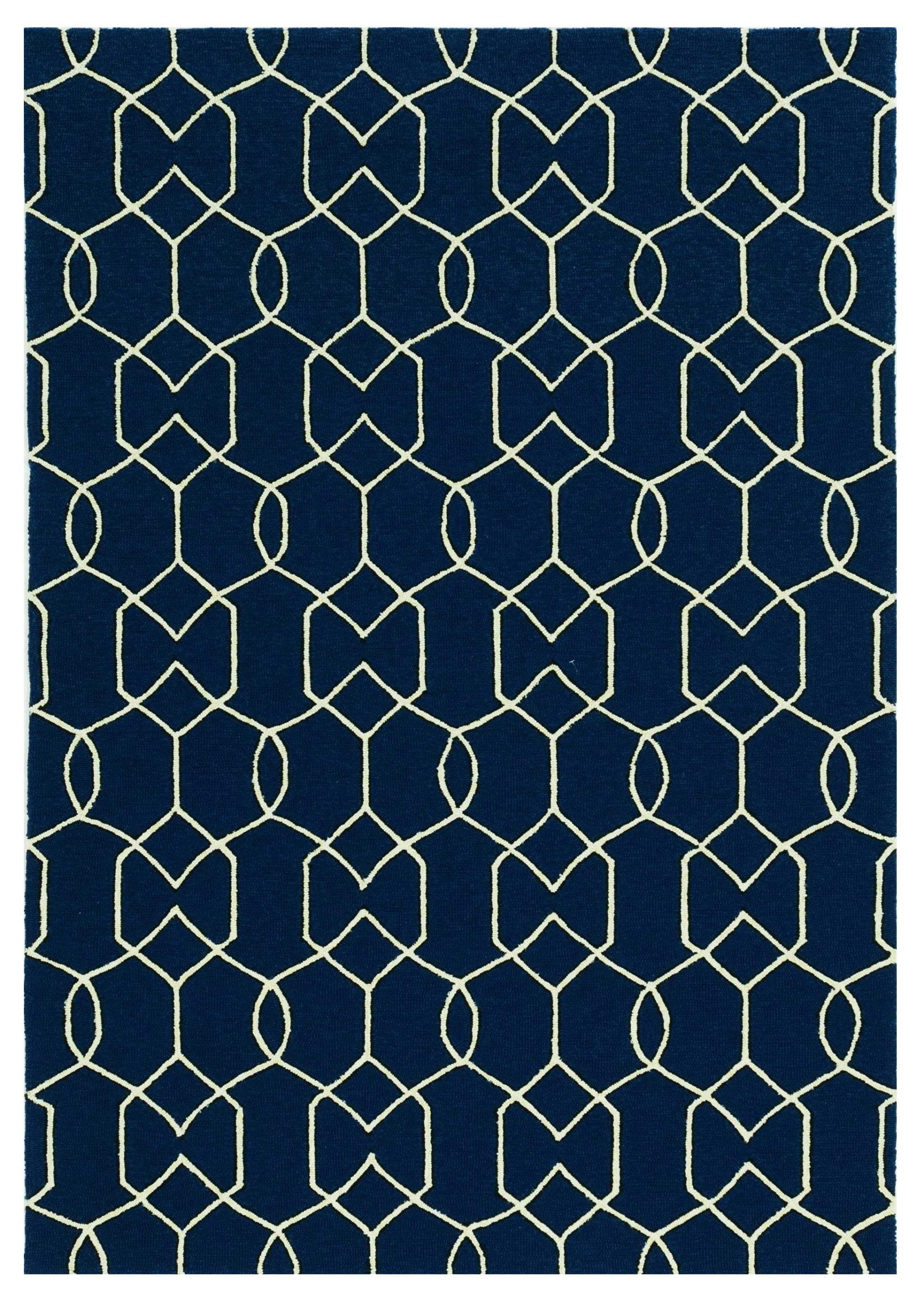 2' X 3' Navy Blue Hand Hooked Area Rug - Image 2