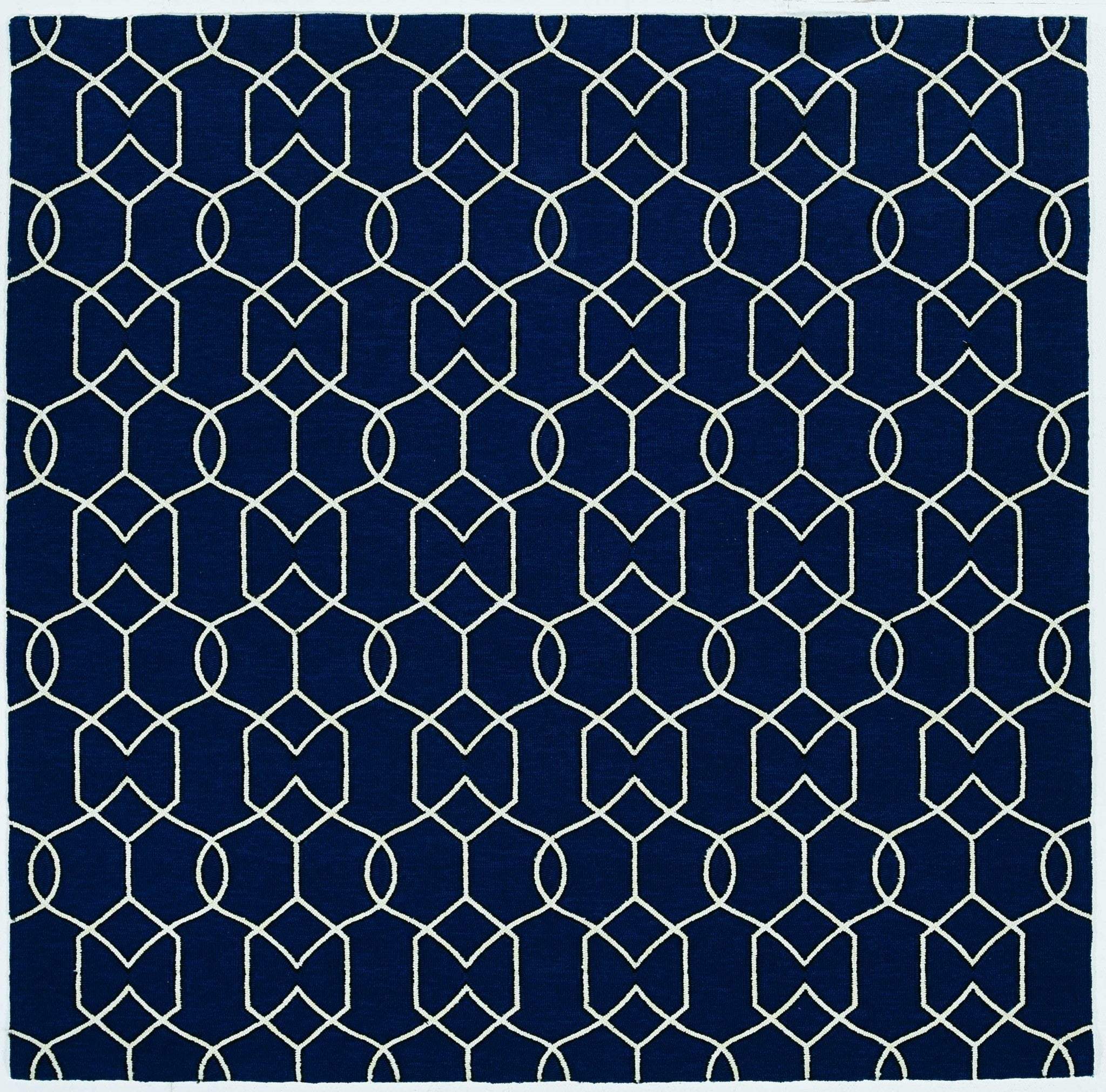 2' X 3' Navy Blue Hand Hooked Area Rug - Image 4